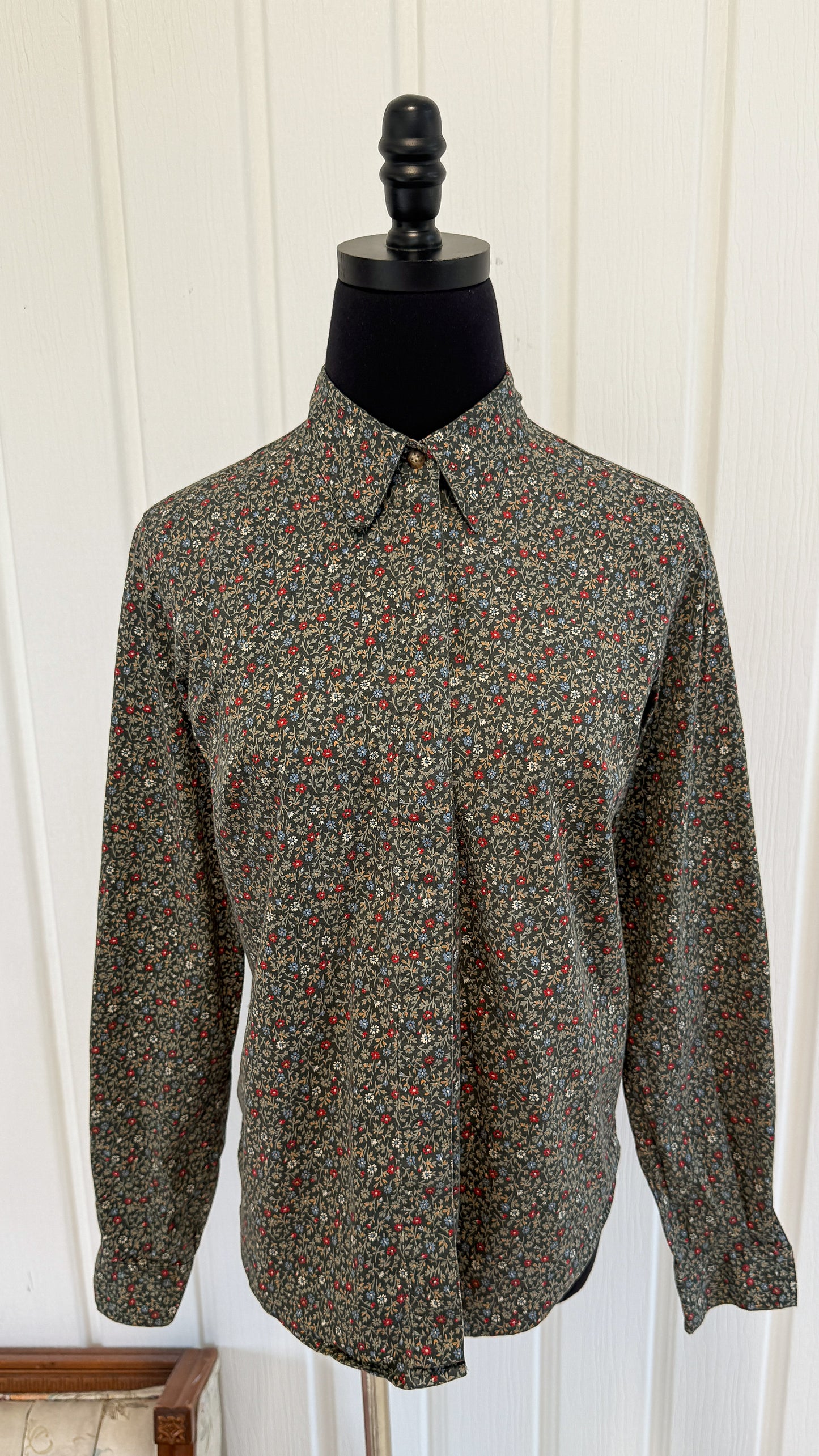Chemisier vert fleuris- medium