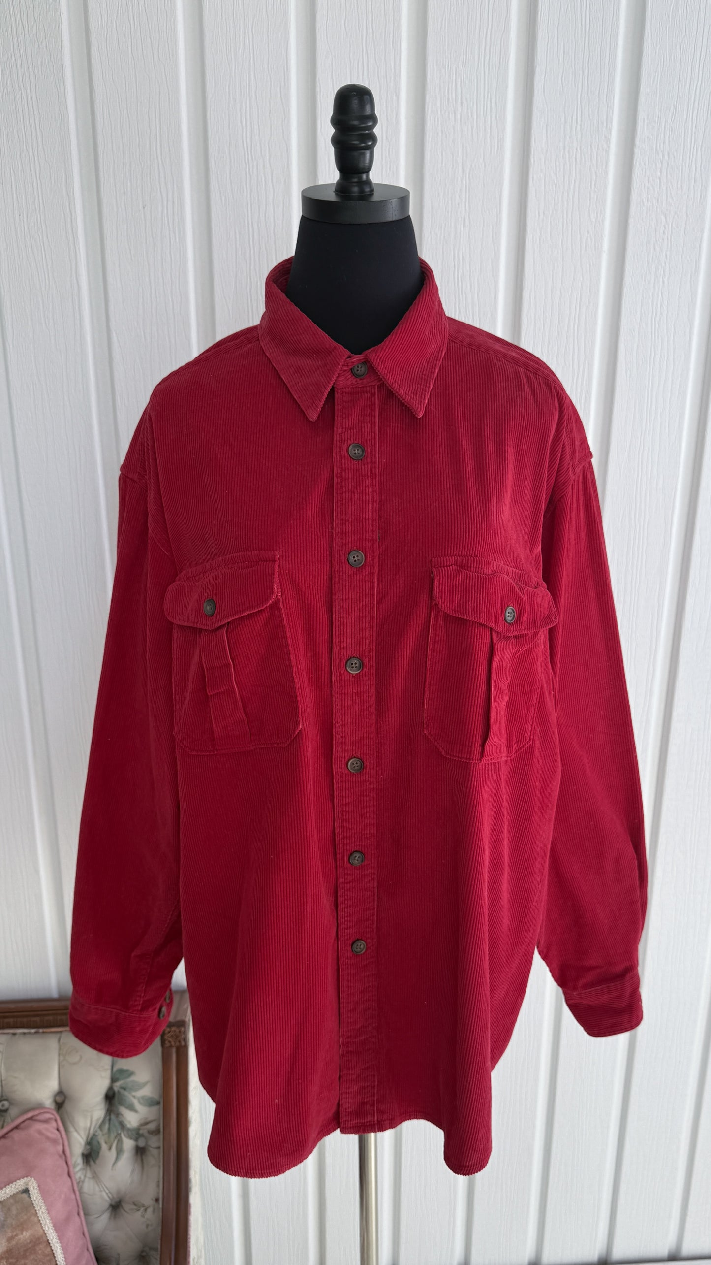 Veste en corduroy rouge - x-large