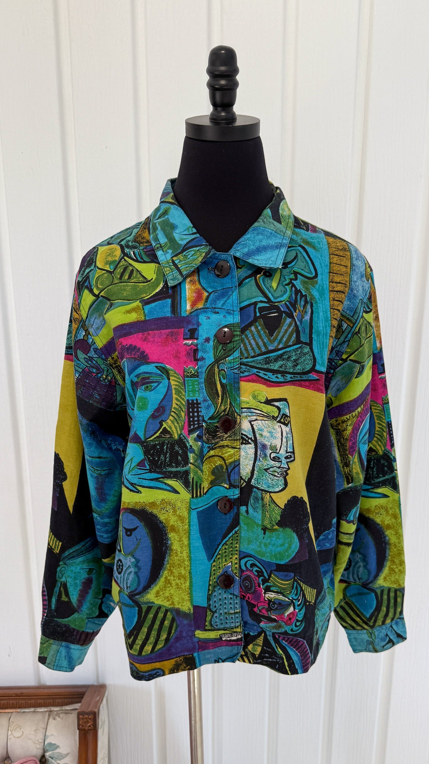Veste en lin à motifs abstraits- small