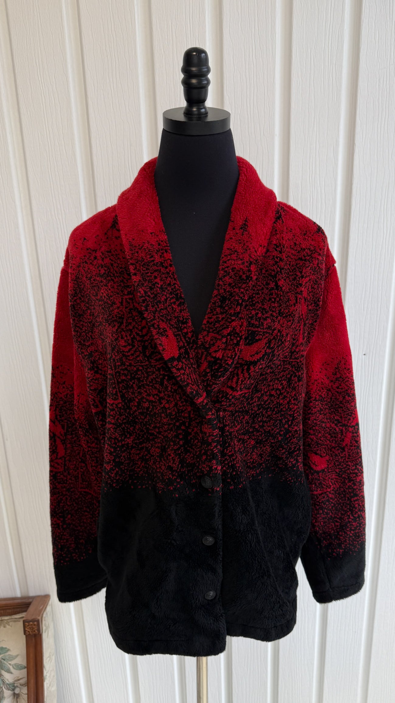 Red and black fleece jacket - medium
