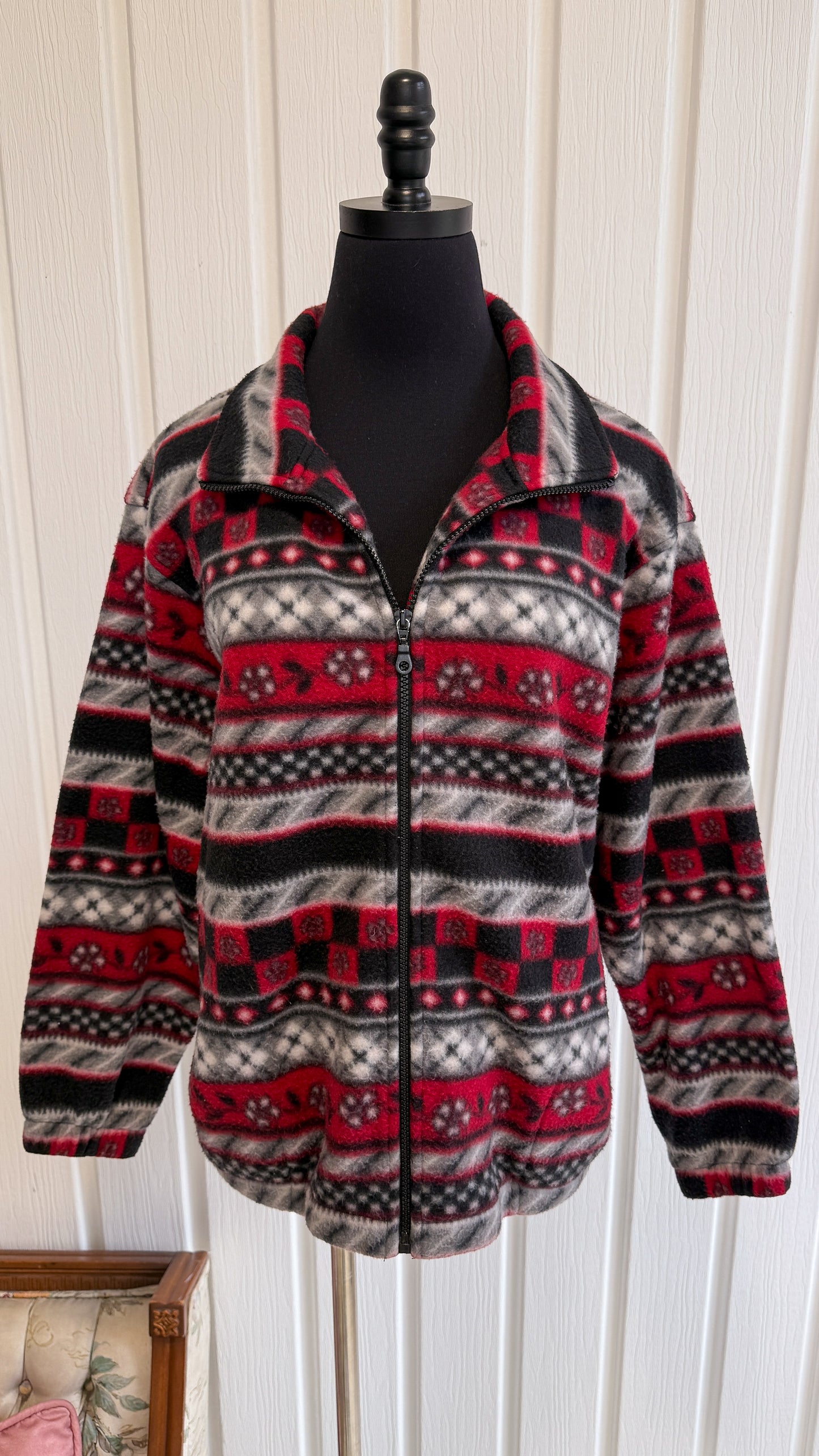 Black and red fleece jacket - small and medium