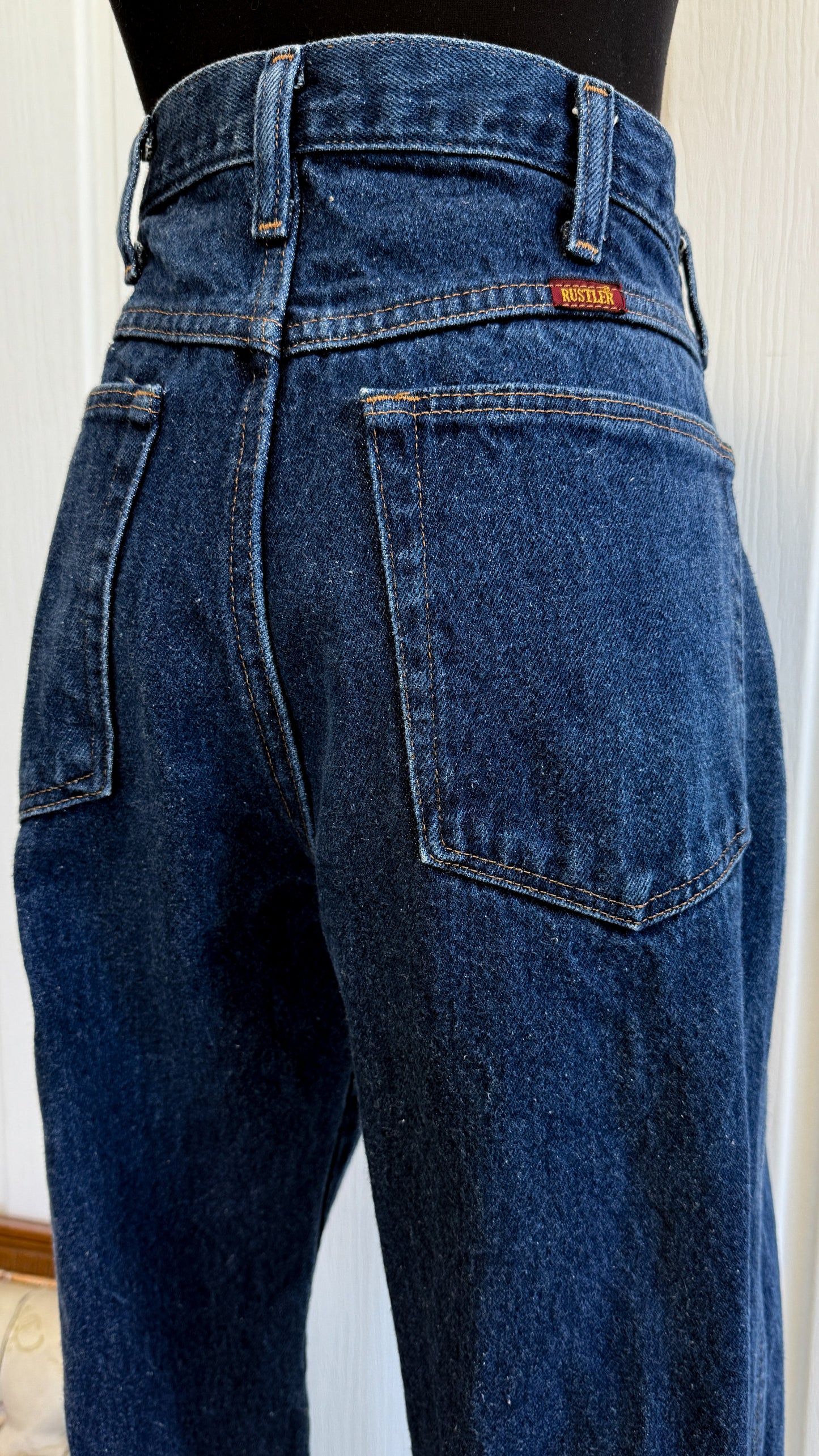 Jeans droit bleu foncé Rustler -large