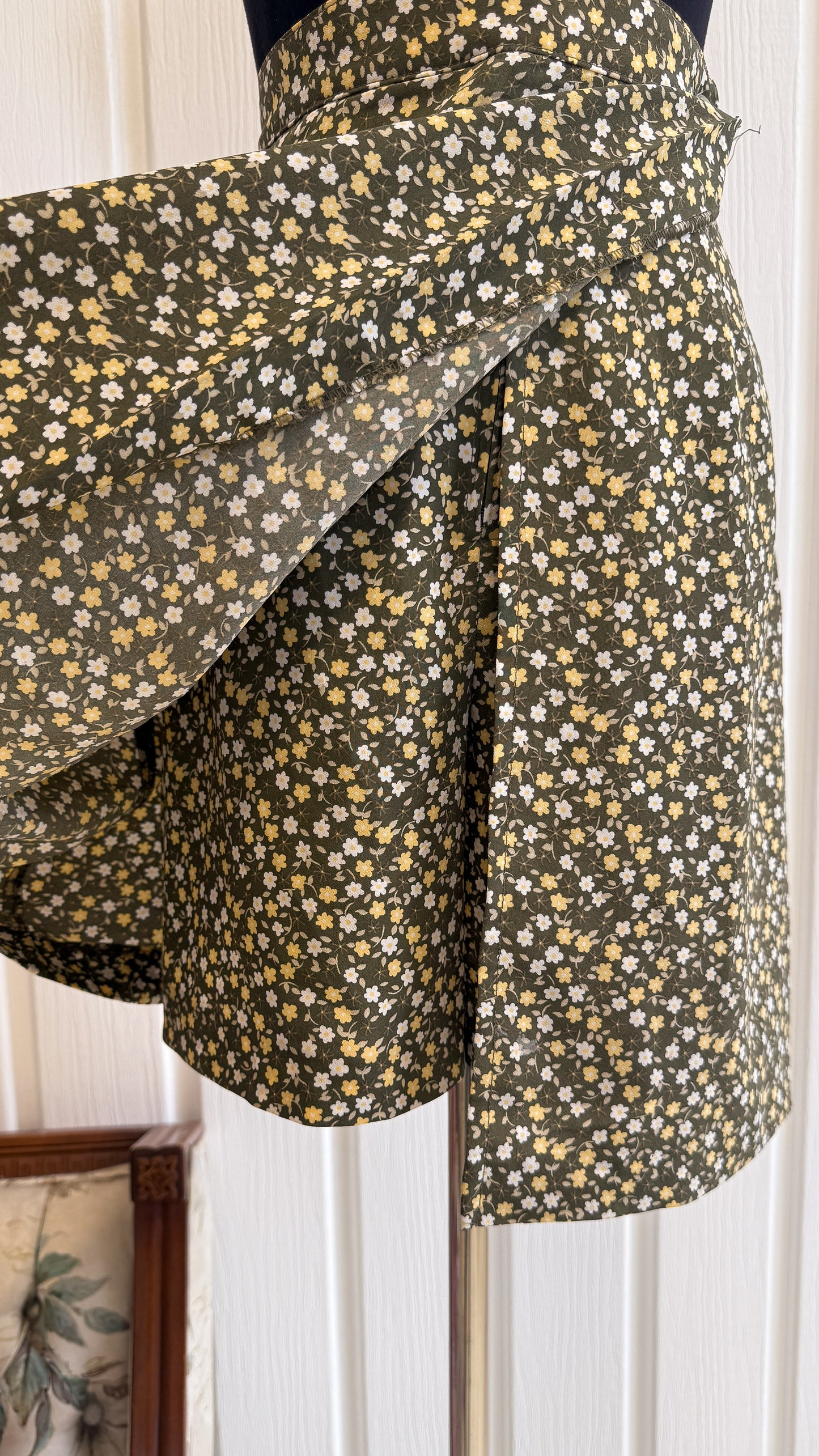 Jupe-short verte fleurie- small