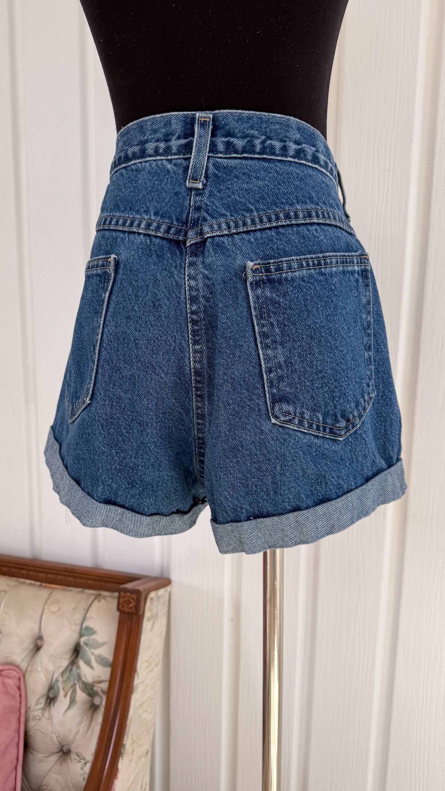 Shorts en jeans à ourlets- medium