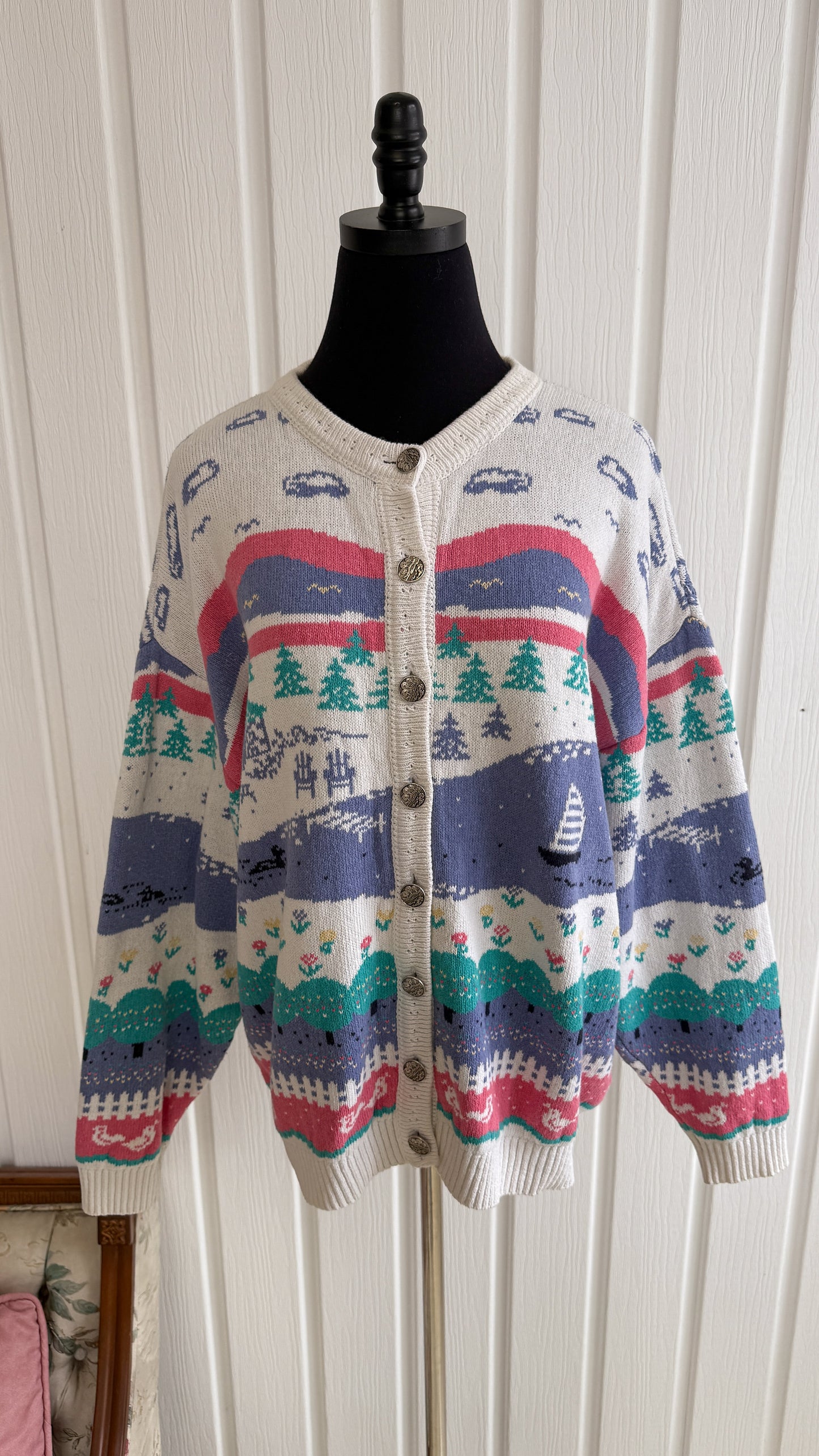 Cardigan tricot lac- large