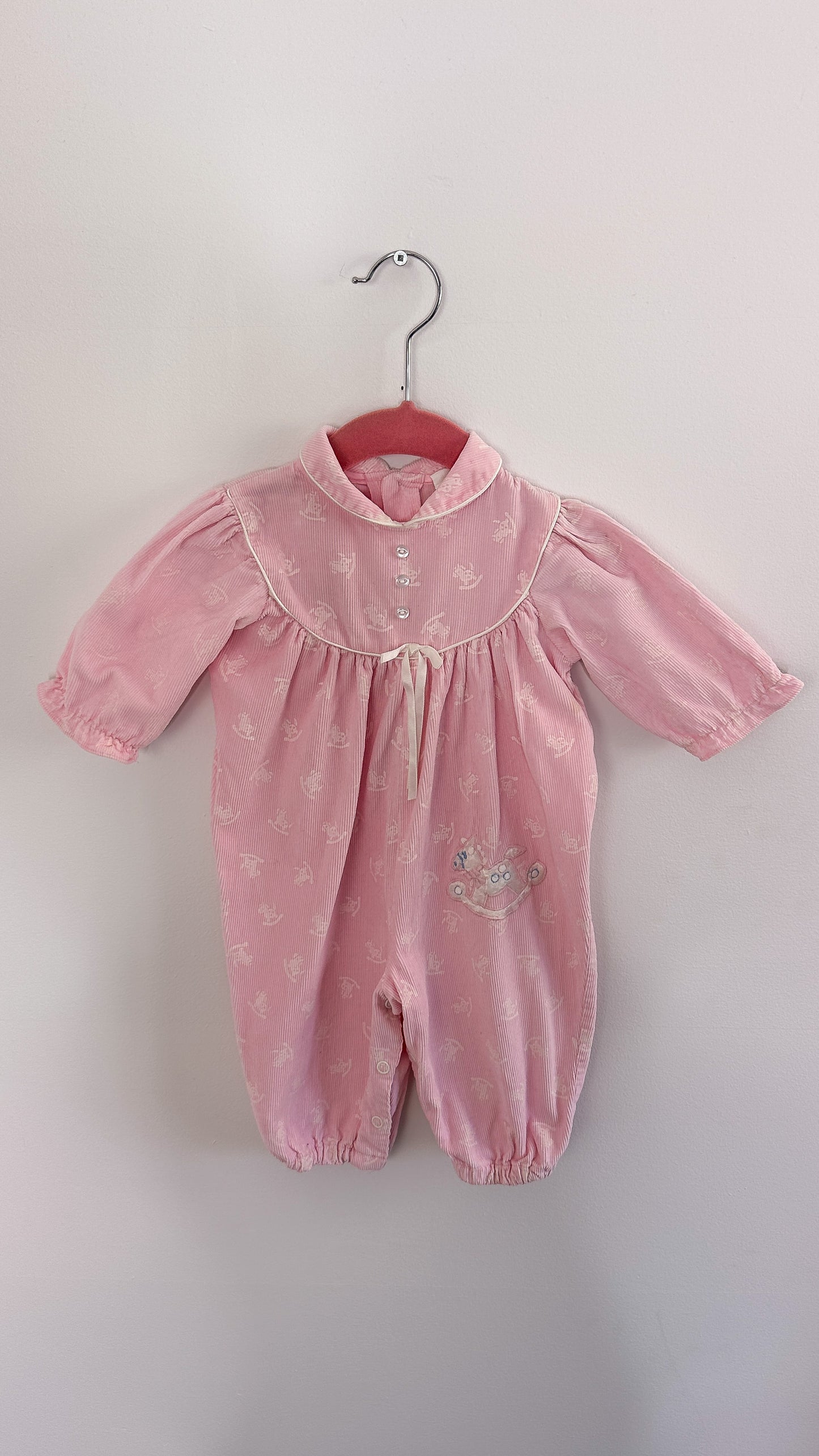 Kids- Rocking horse pink corduroy jumpsuit- 3