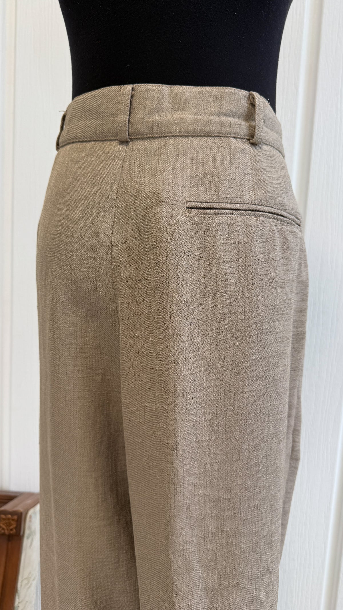 Pantalons/trouser beige droit- large