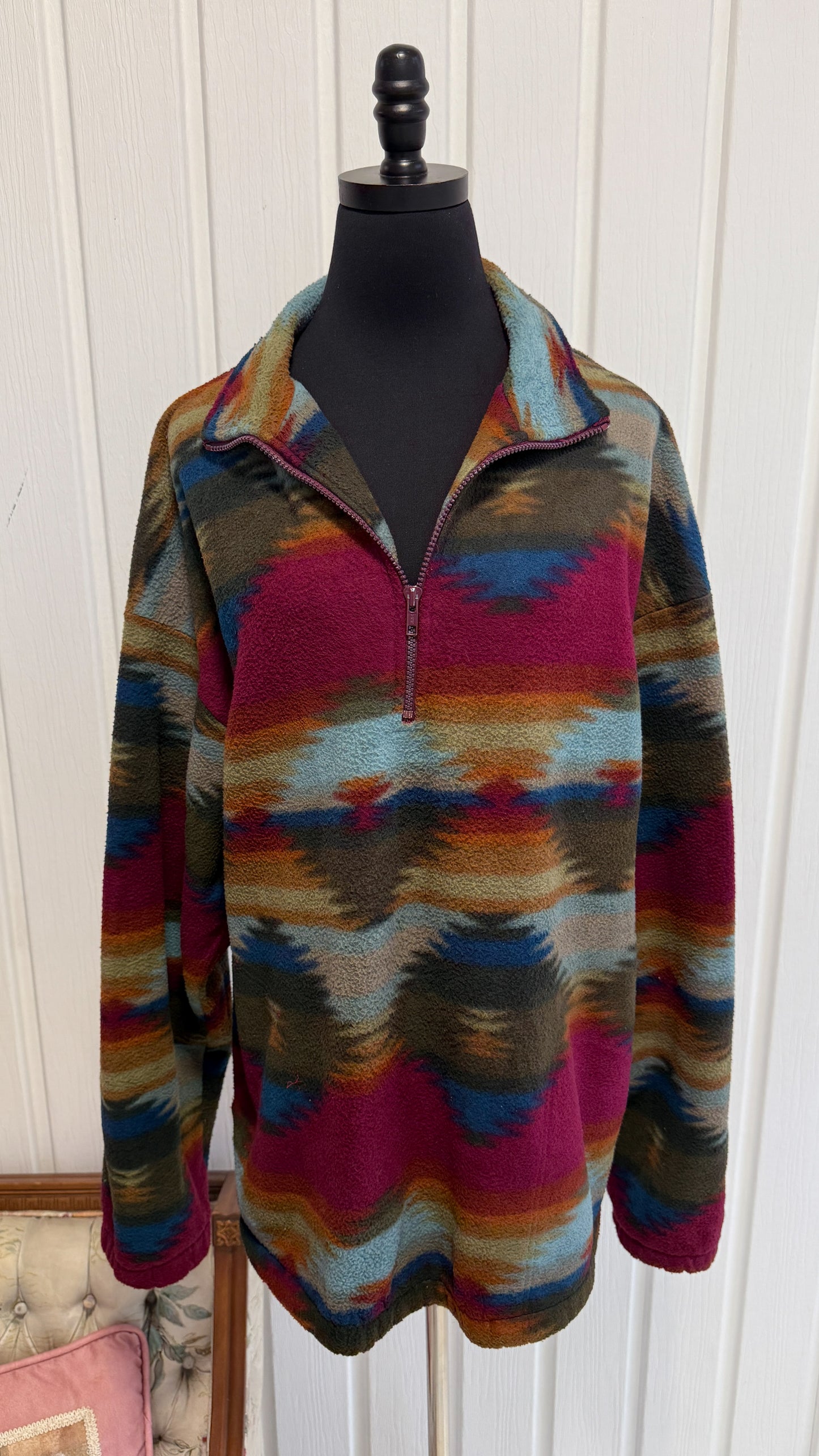 Chandail en polar motifs de losanges - x-large