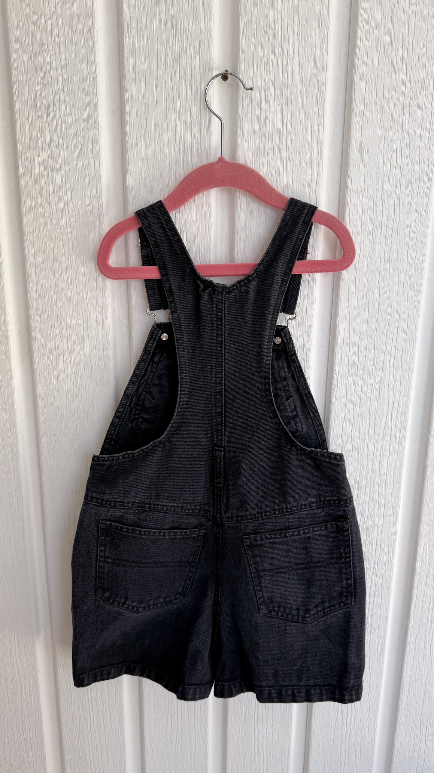 Enfants- salopette-shorts en jeans noir- 7/8
