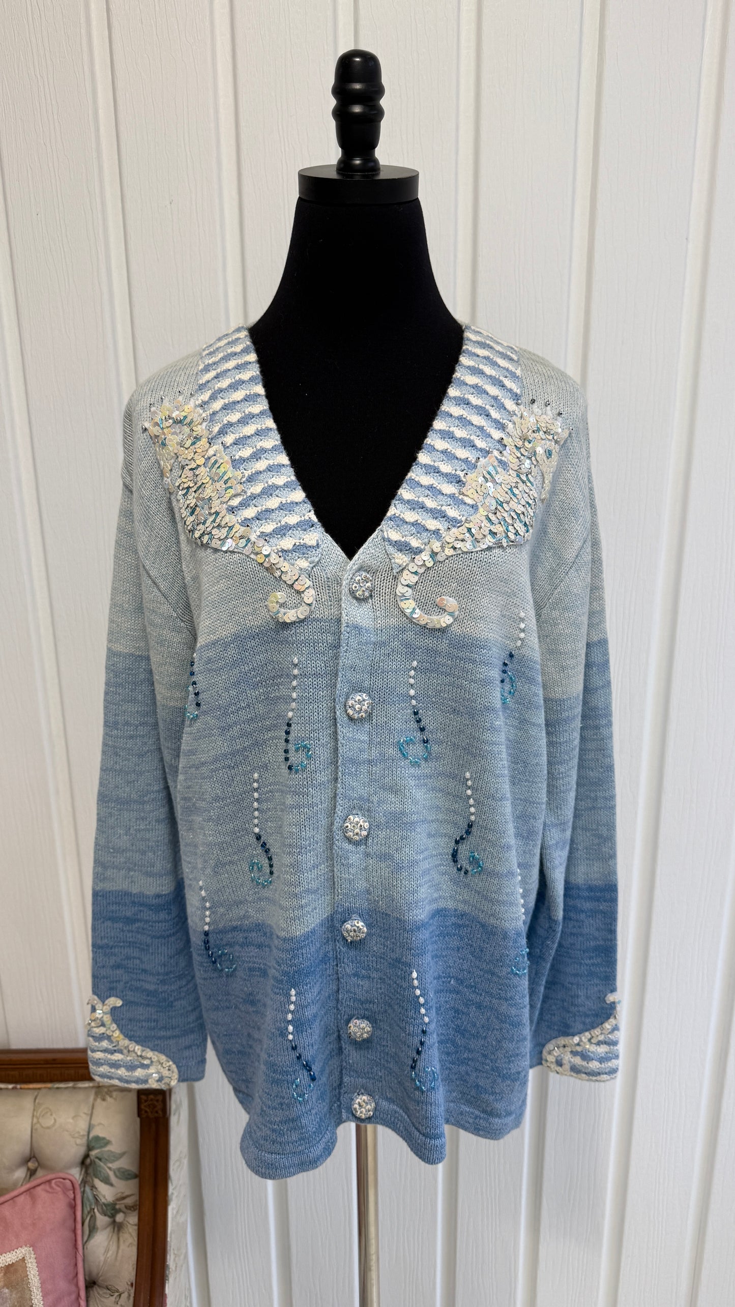 Cardigan tricot hippocampe- large