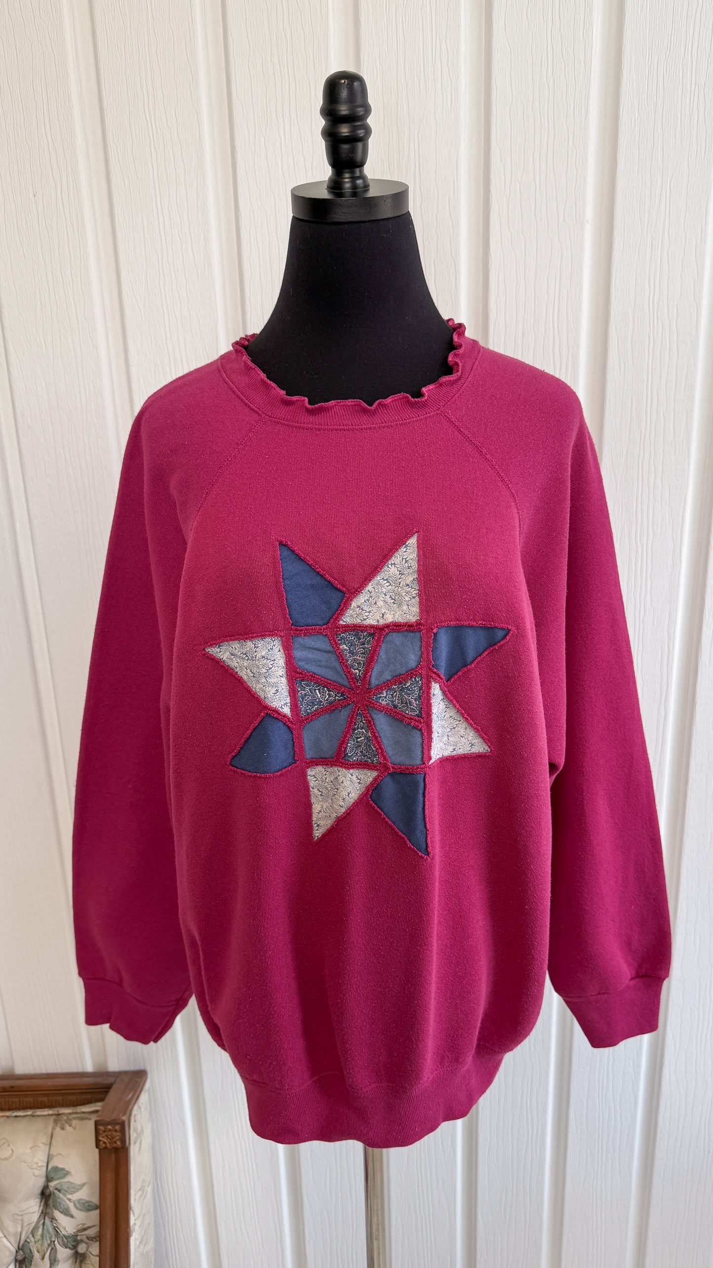 Chandail crewneck rose étoile- x-large
