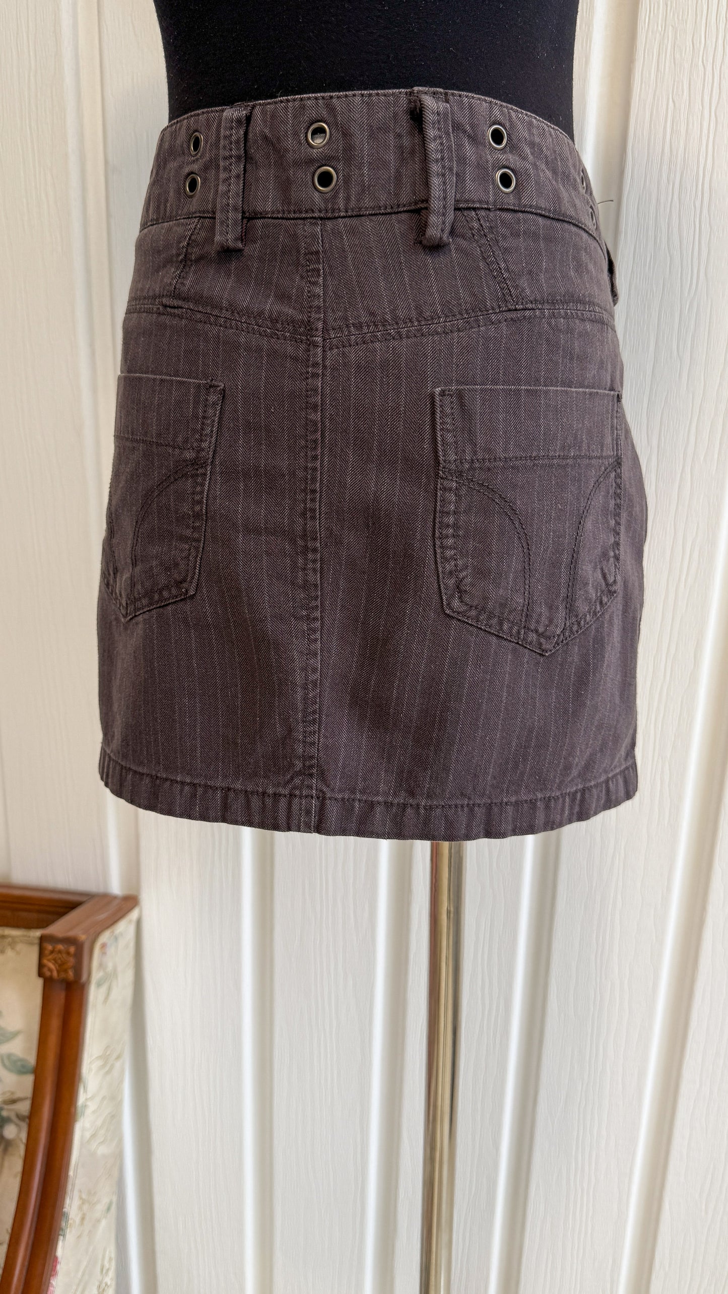 Jupe-short en denim grise rayé- medium
