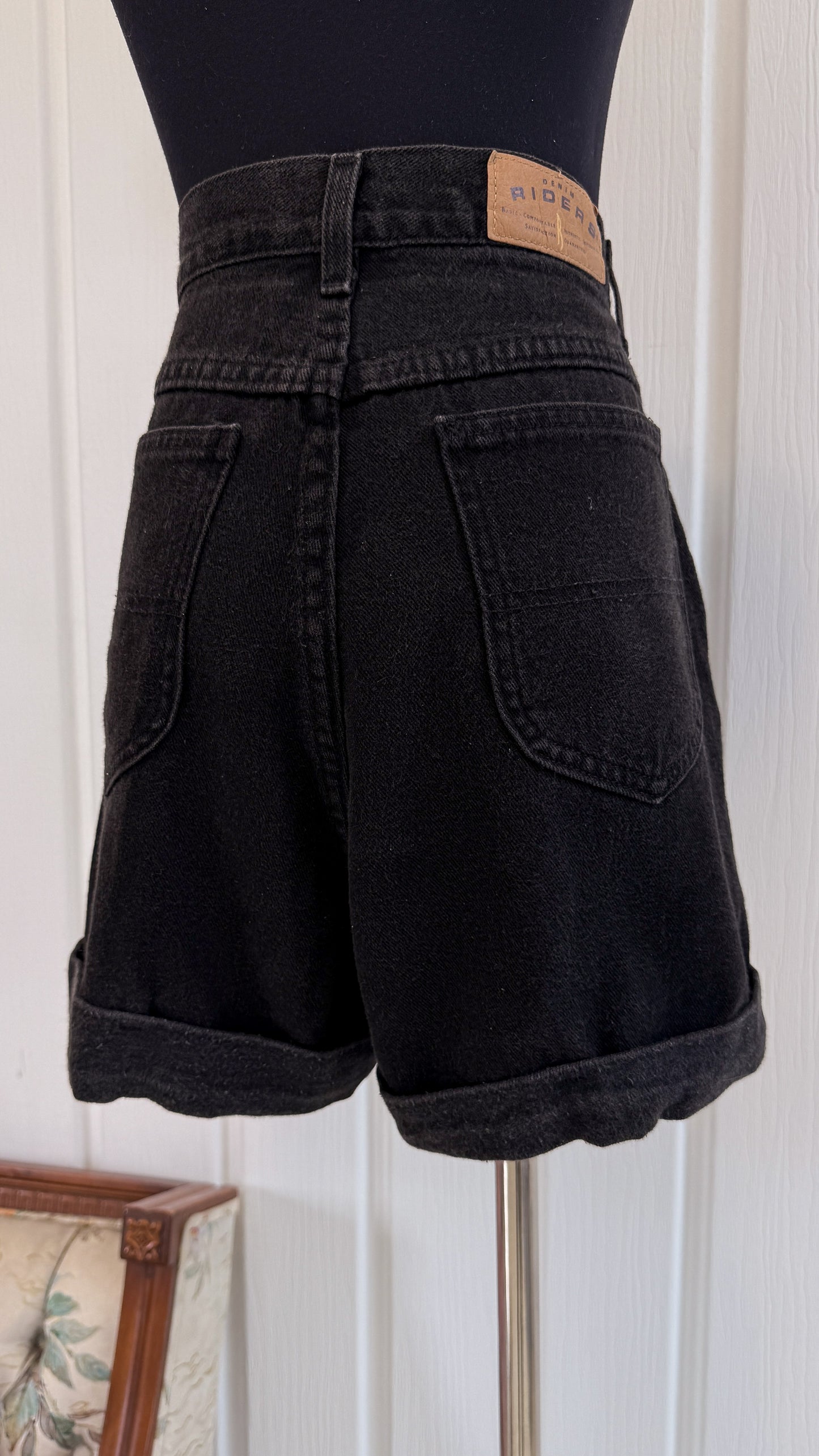 Riders Black Denim Shorts - Medium