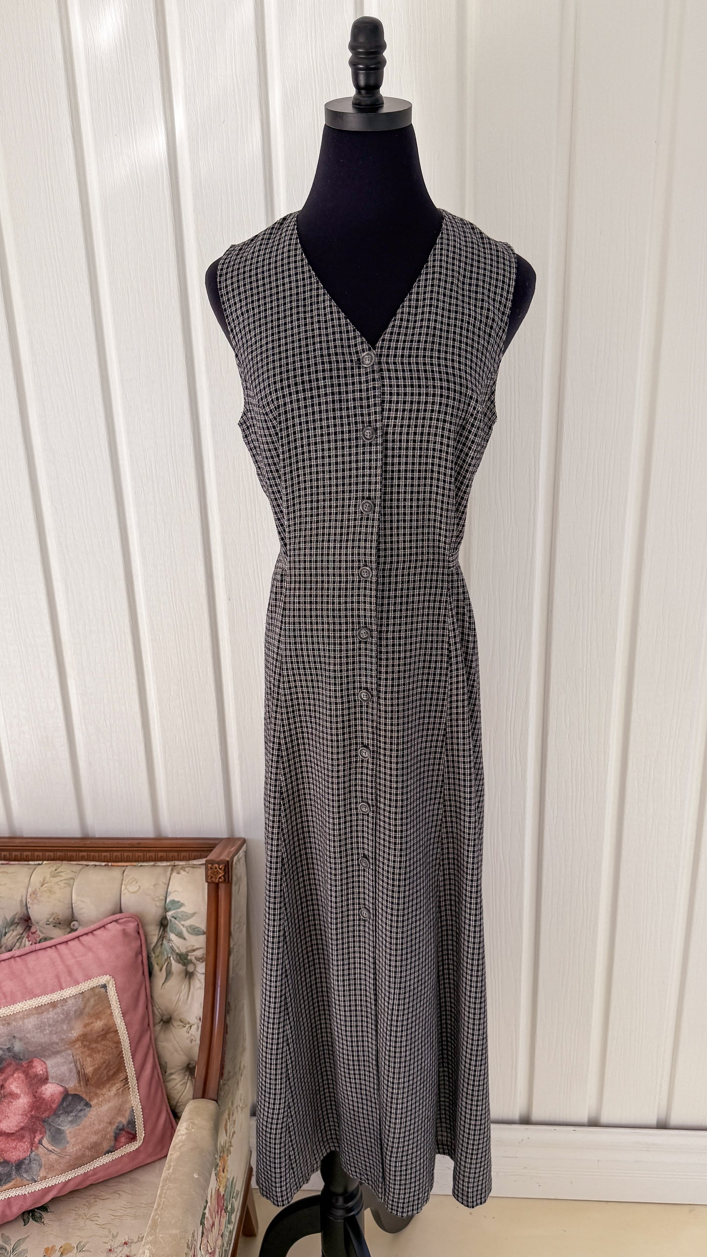 Robe chemisier carreauté noir et blanc- medium