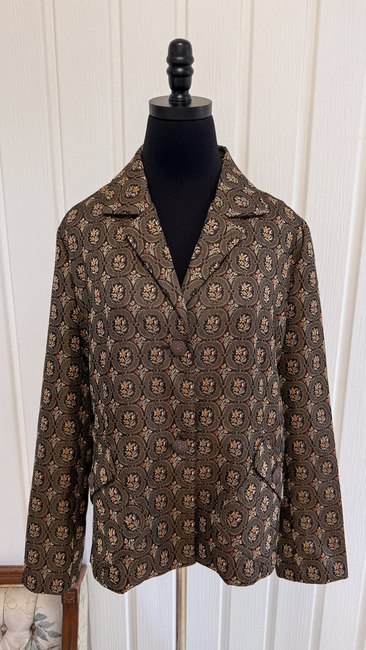 Brown floral blazer - extra large