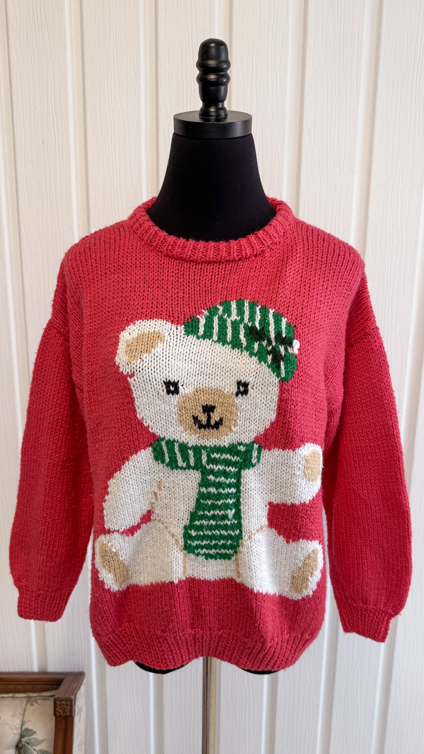 Chandail tricot rose ourson- medium