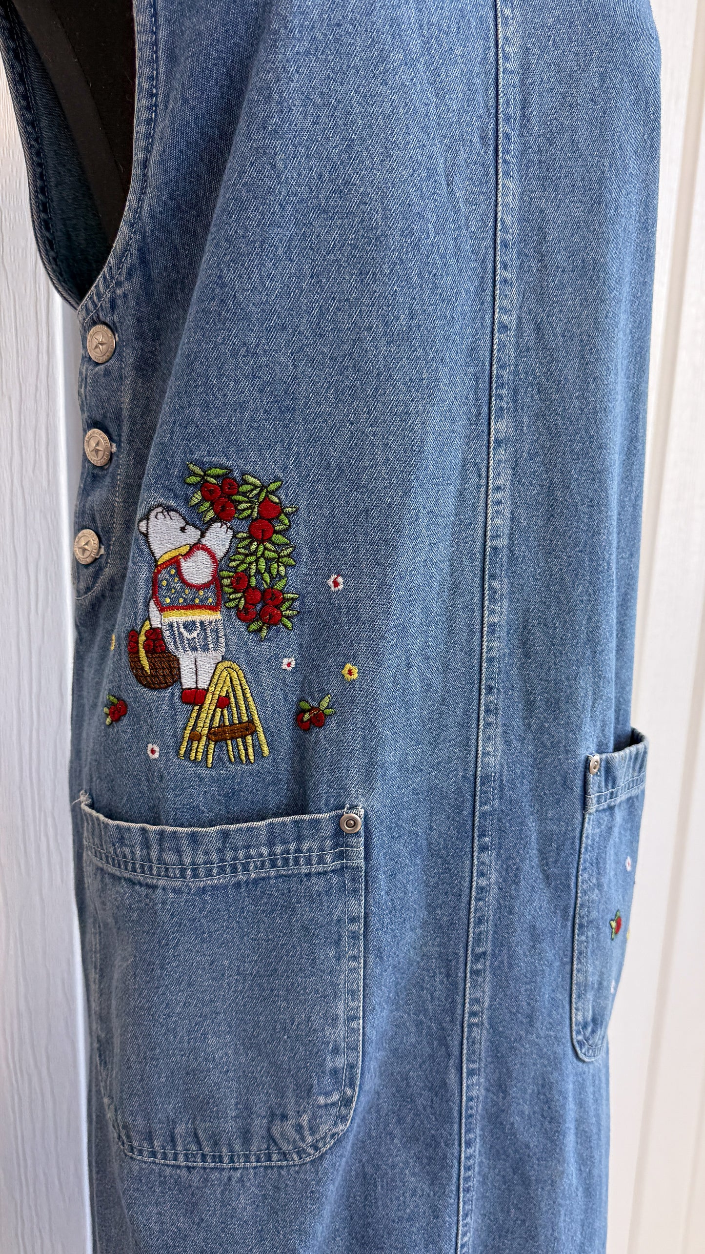 Robe en jeans brodée - medium