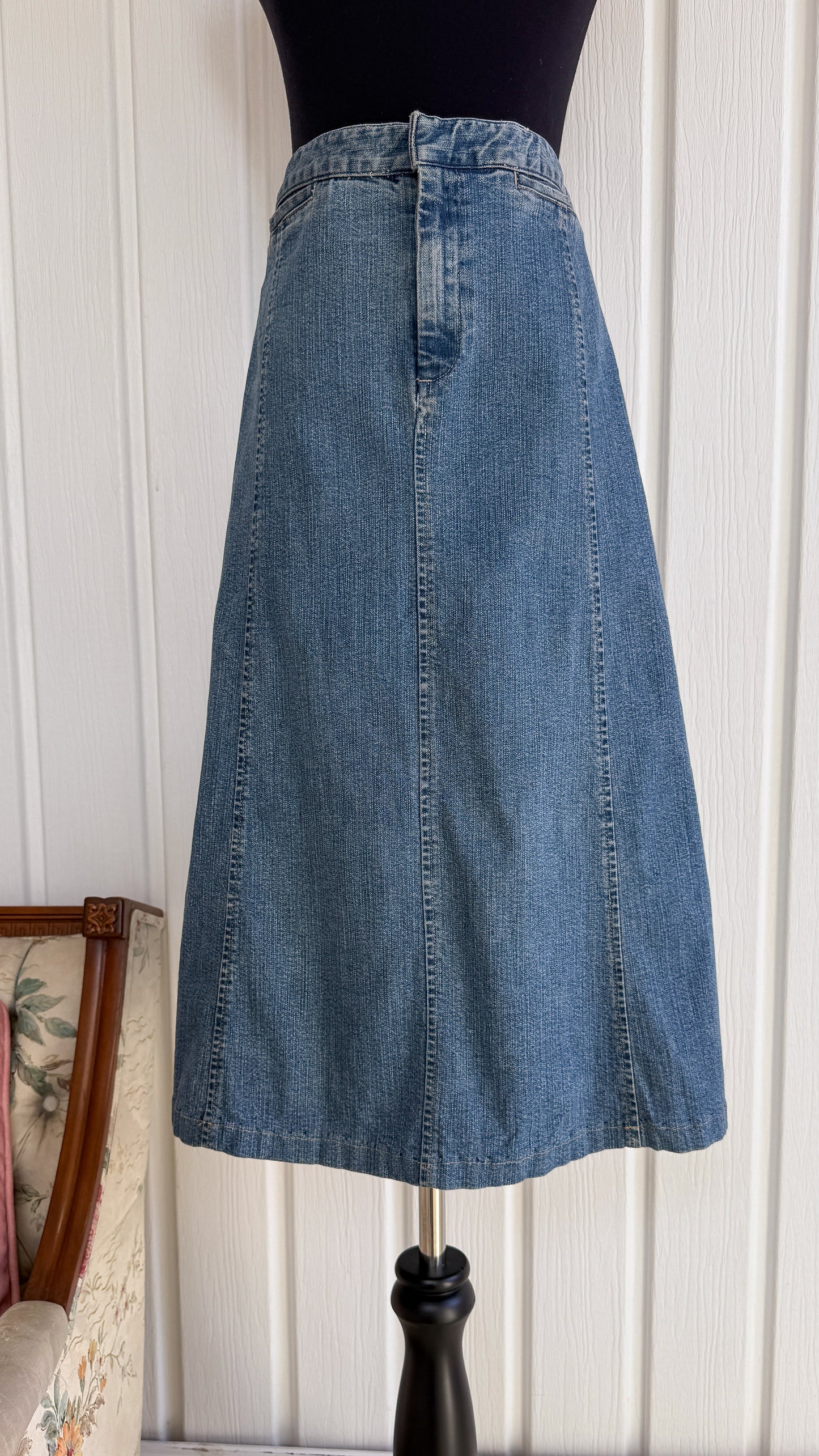 Jupe en jeans évasée- large