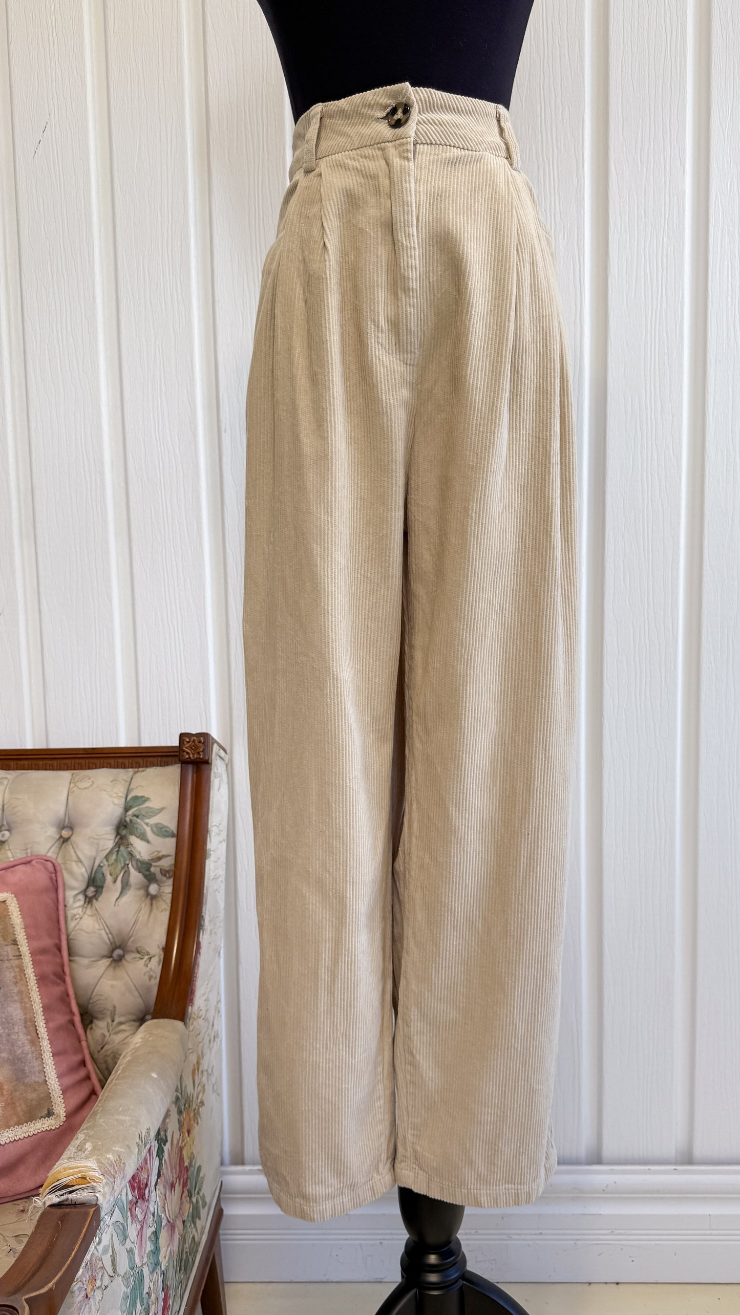 Pantalons corduroy beige - large