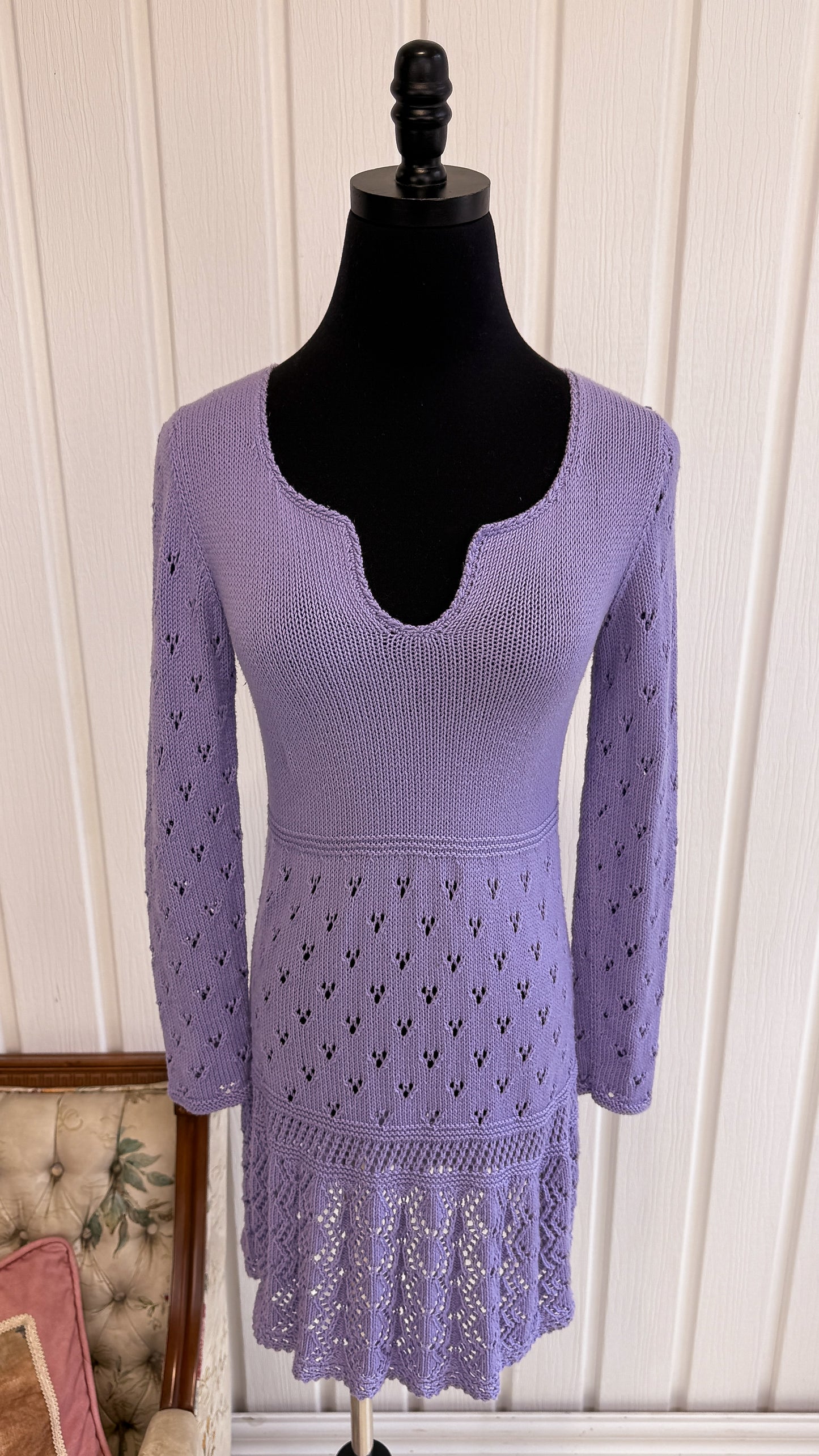 Robe en tricot lilas - small