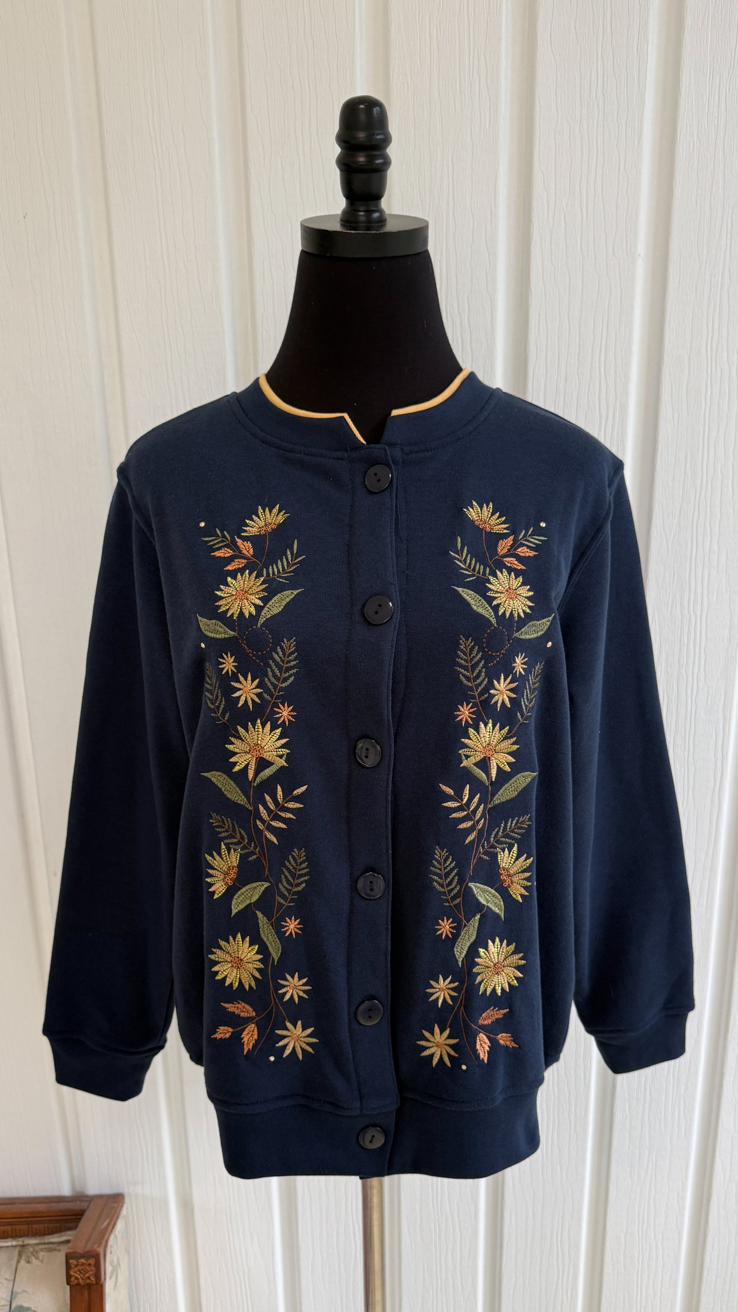 Cardigan marine fleuris - small