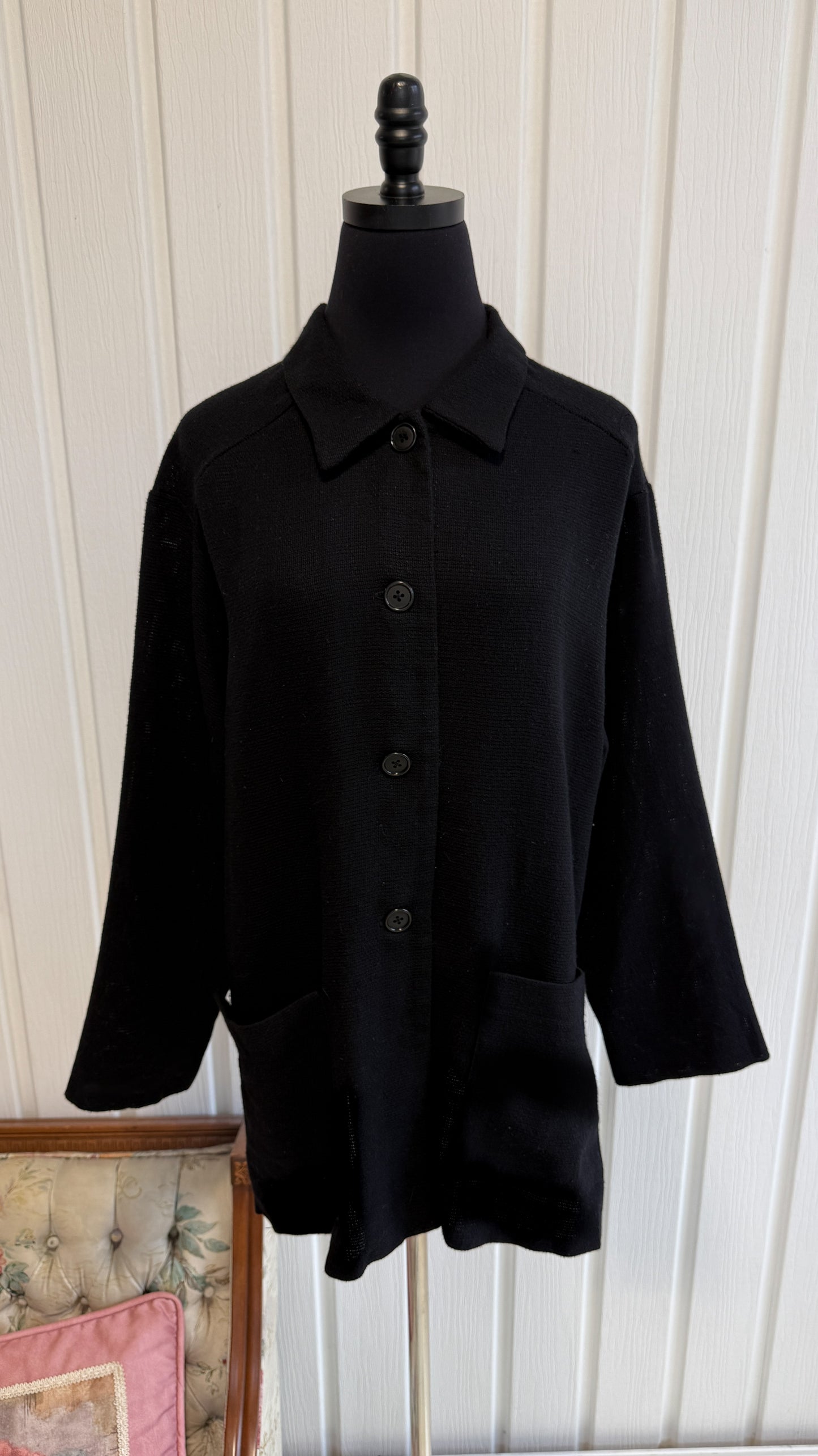 Veste en tricot noir- large