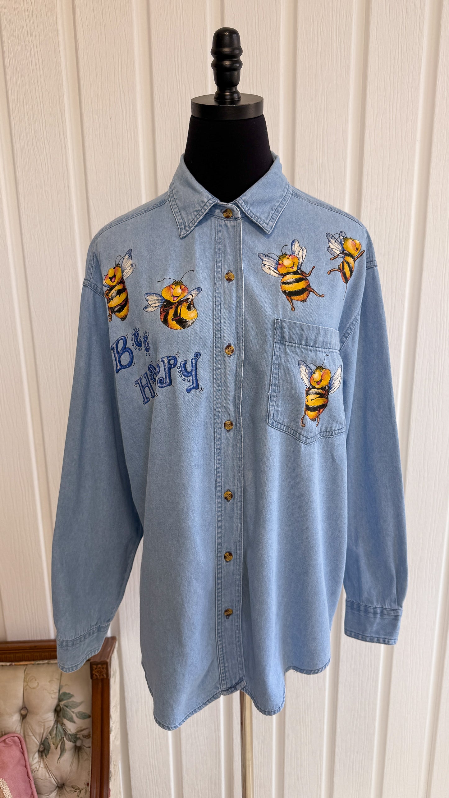 Chemisier en denim abeilles- medium