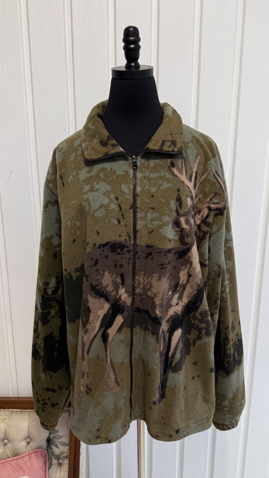 Veste en polar vert chevreuil- x-large