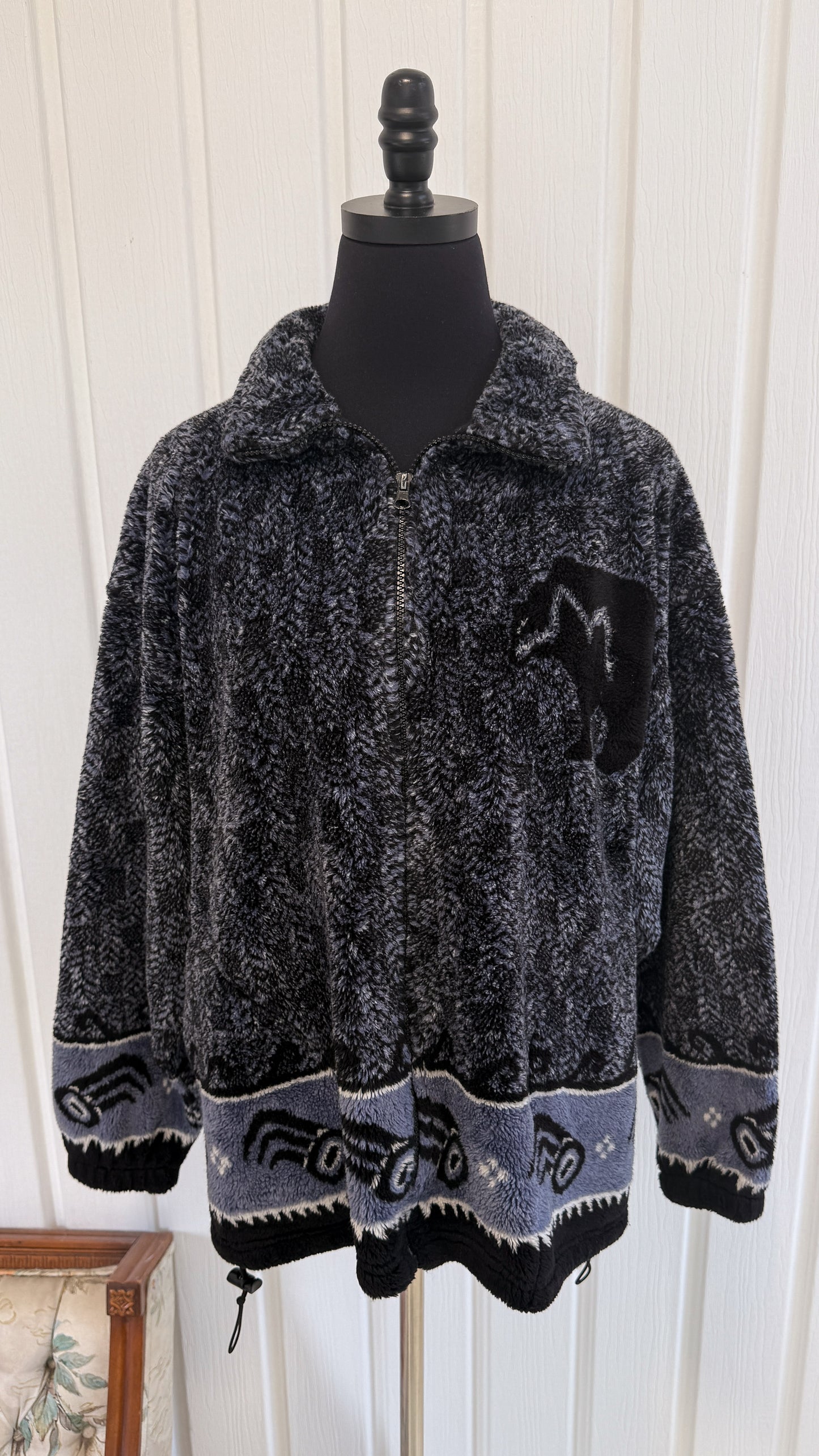 Veste en polar grise ours- medium