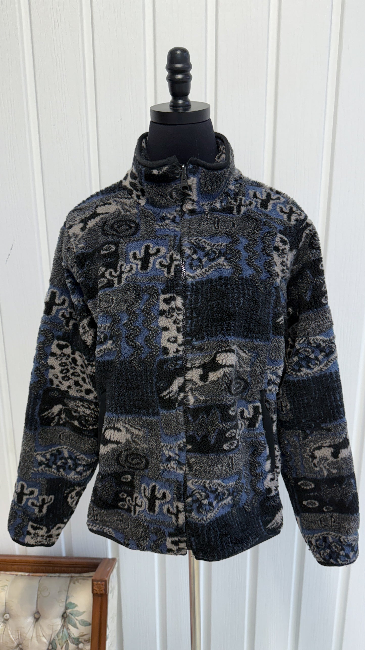 Veste en polar bleu cactus- medium