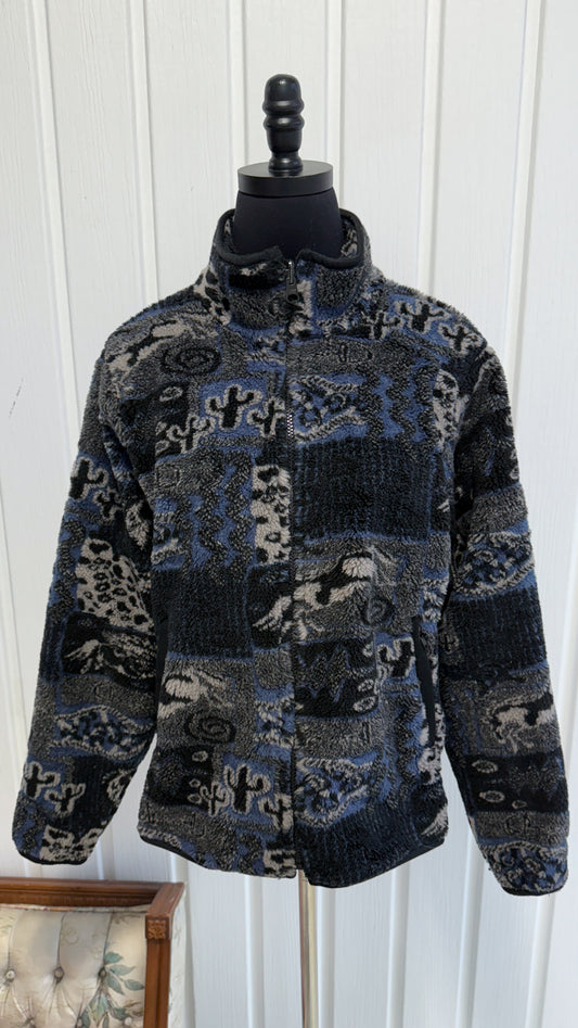 Veste en polar bleu cactus- medium