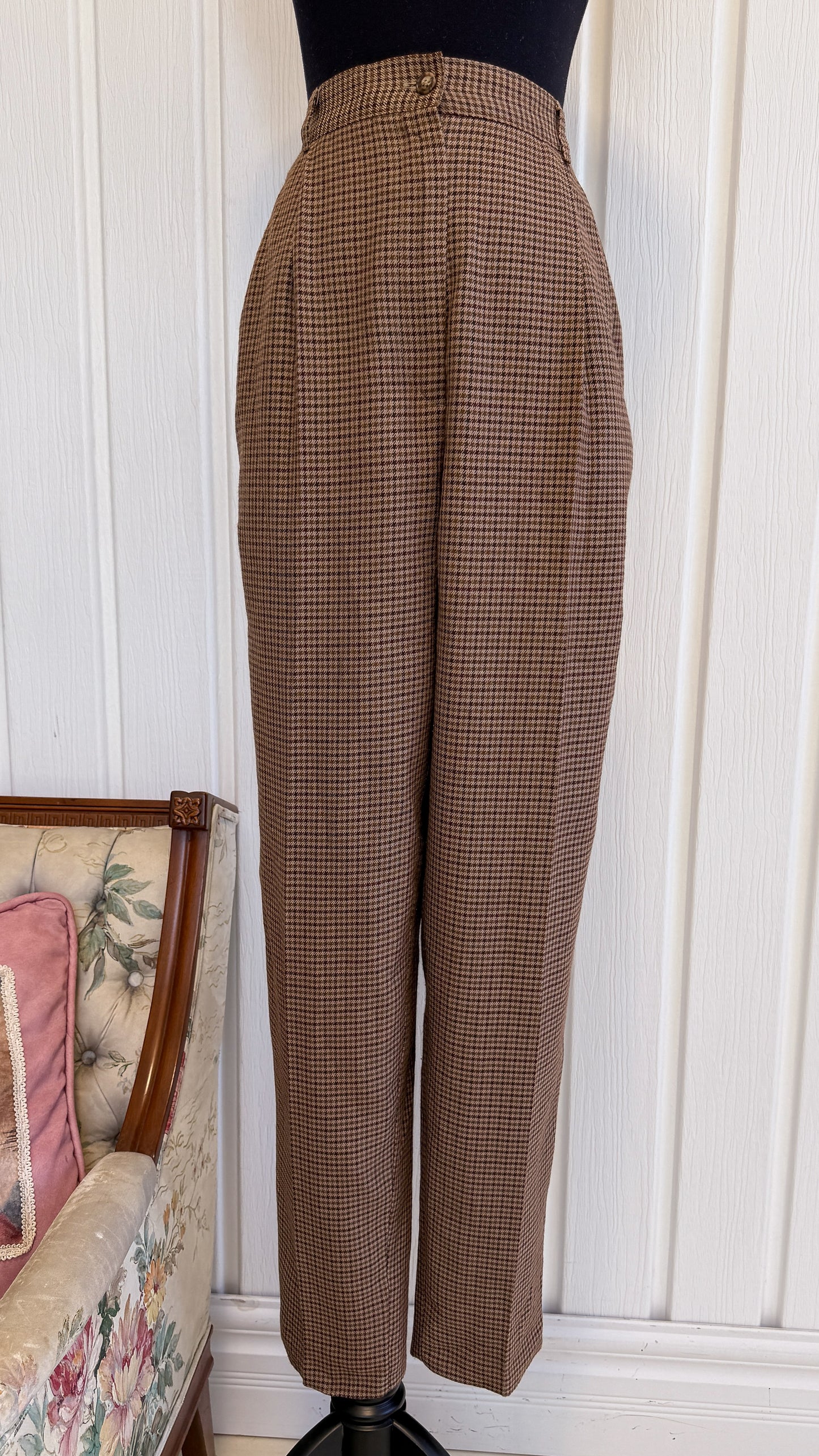 Pantalons carreauté beige et brun- medium