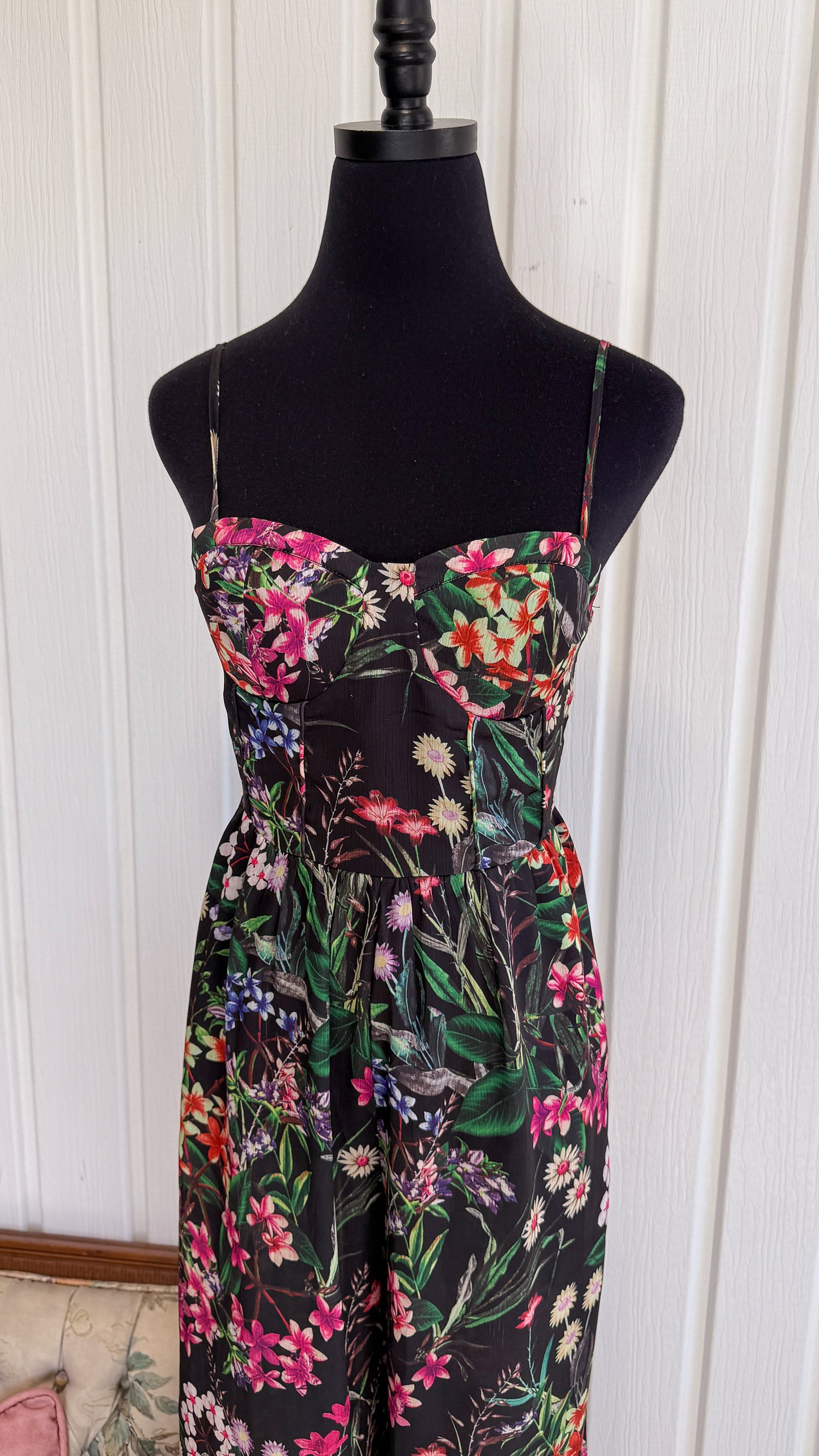Jumpsuit noir fleuris L’Artiste- small