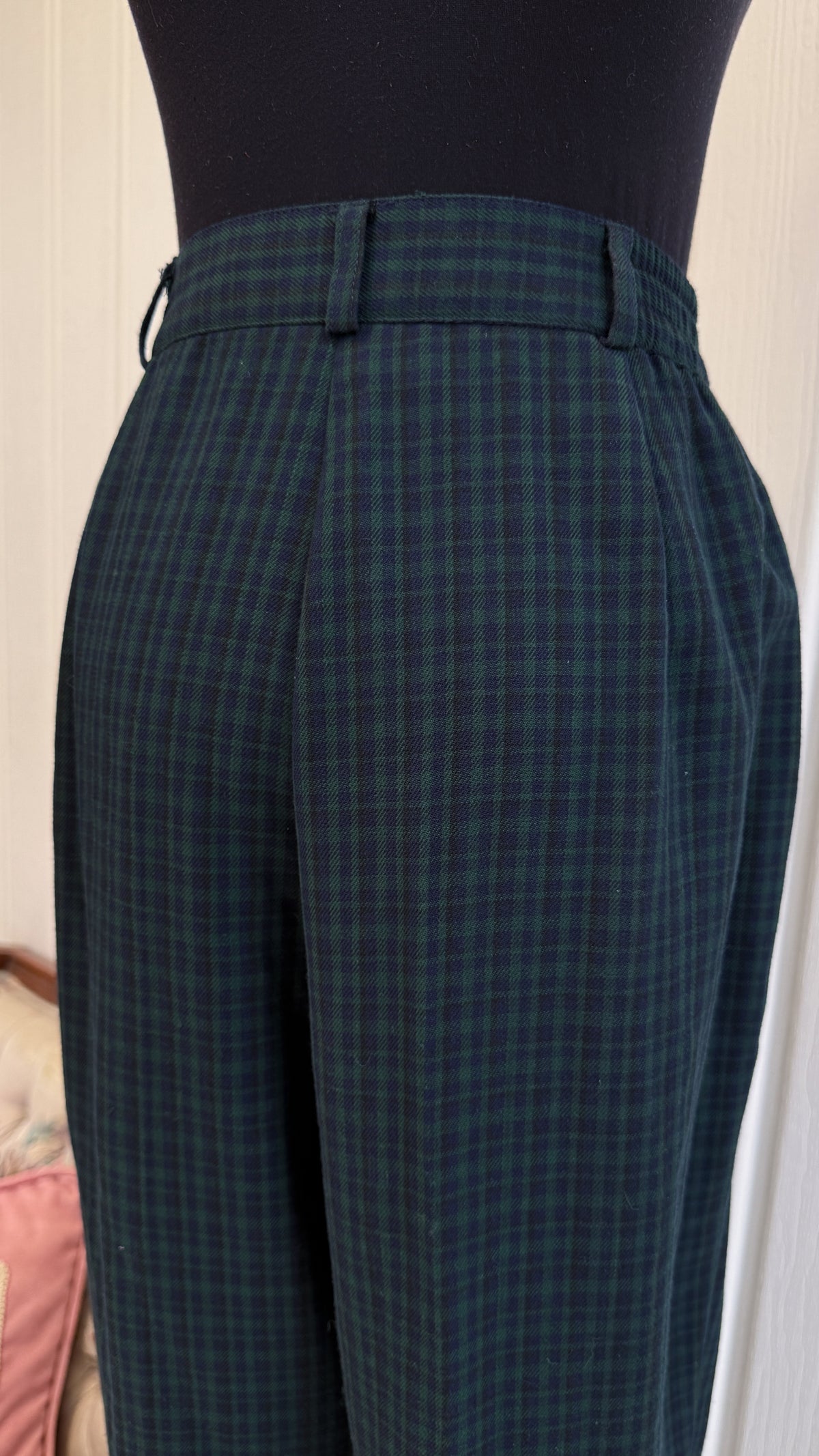 Pantalons/trouser marine carreauté - medium