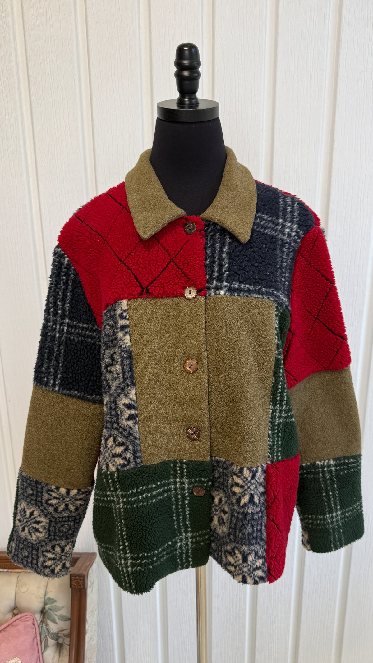 Veste en polar patchwork- medium