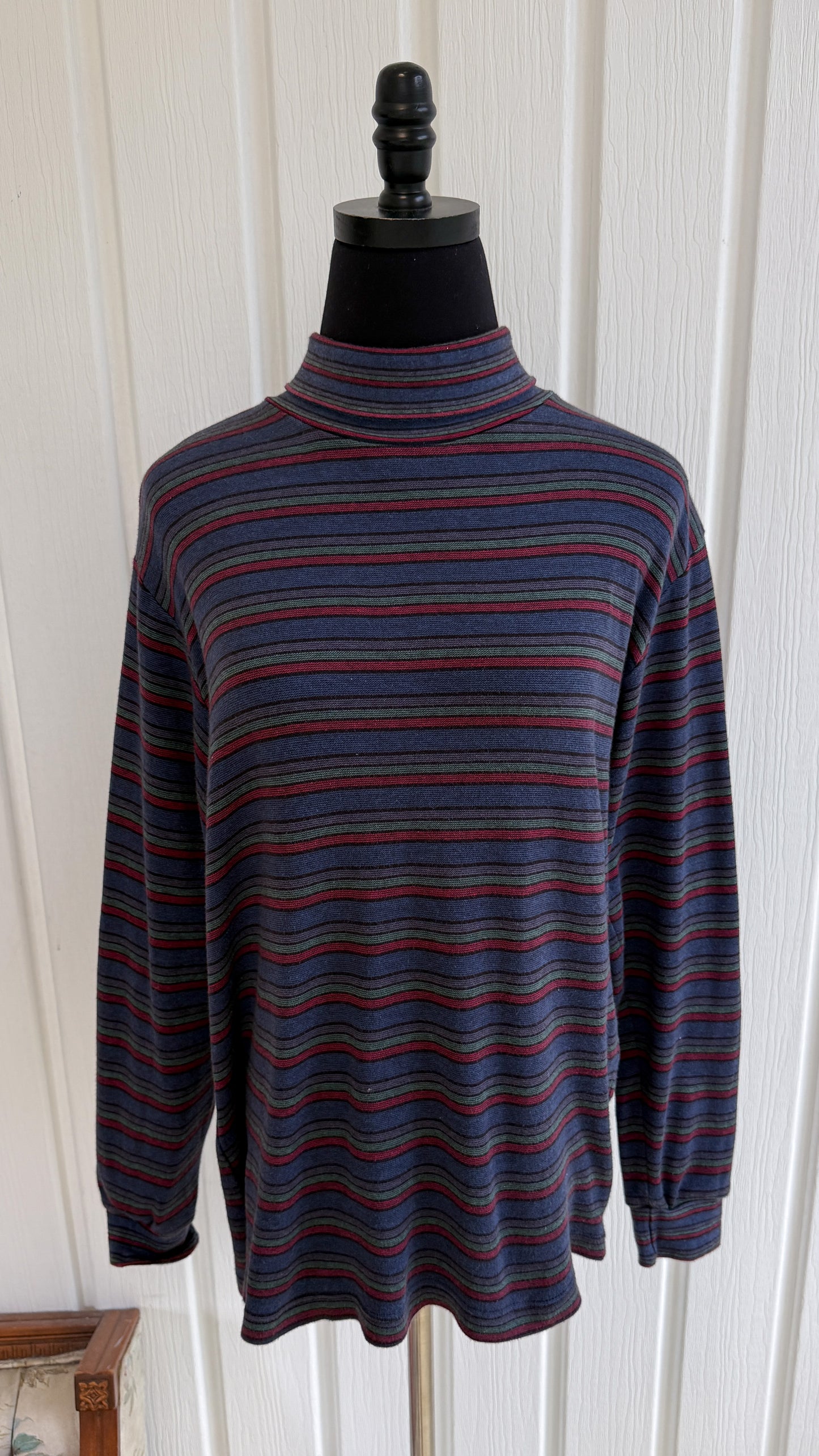 Chandail col roulé motifs rayé- medium