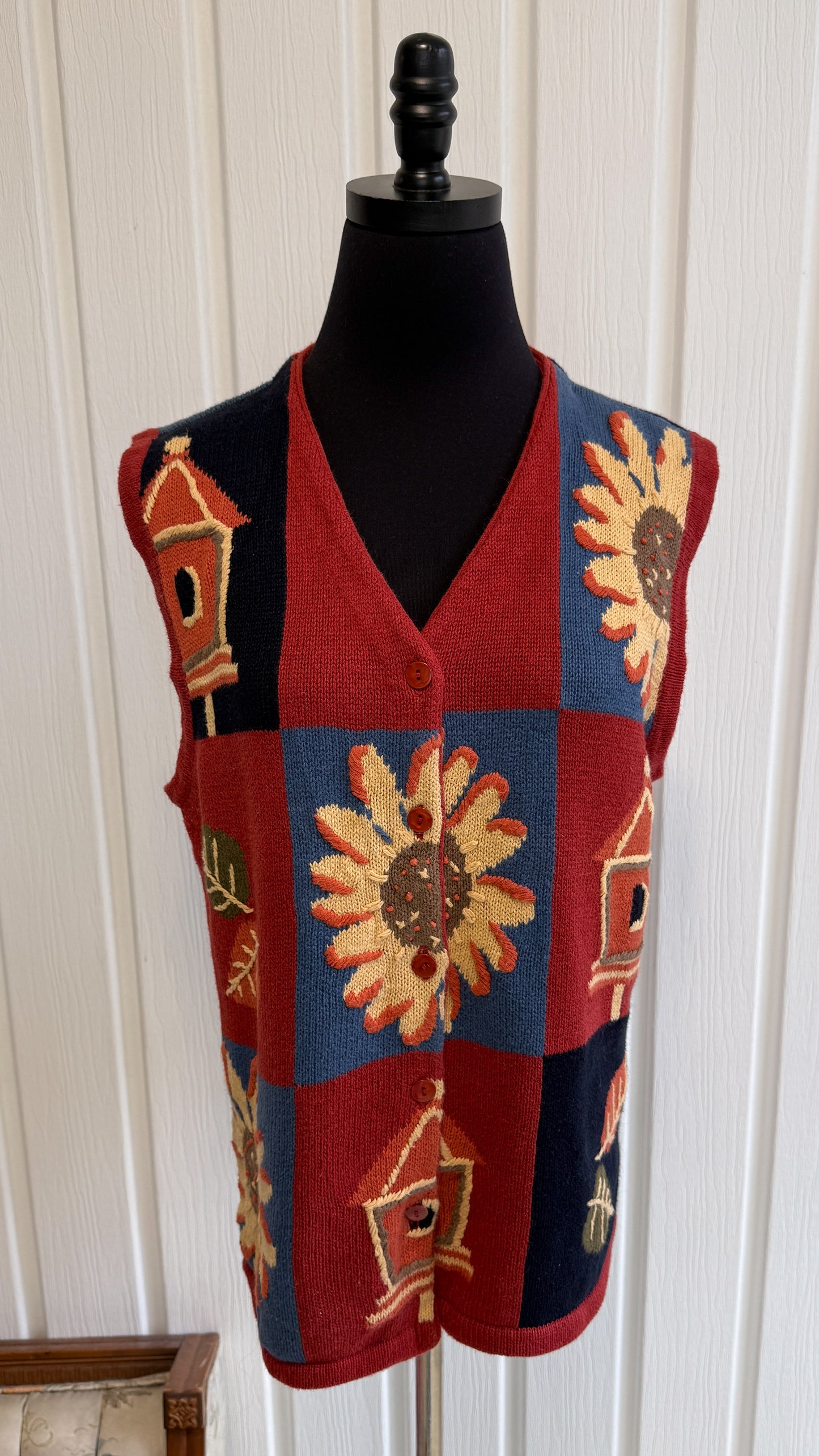 Gilet en tricot orange tournesol- x-large