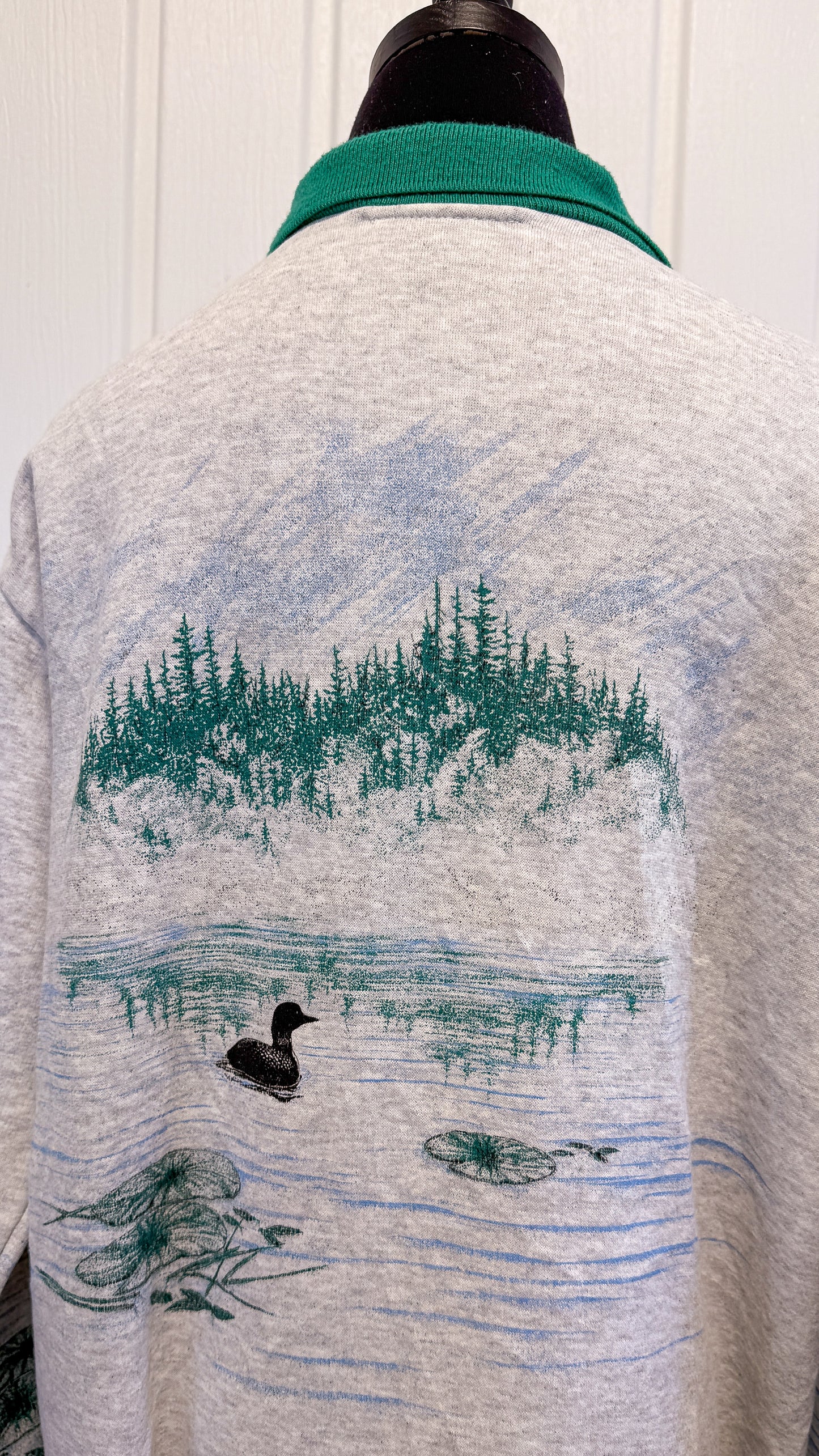 Chandail crewneck gris canard- large