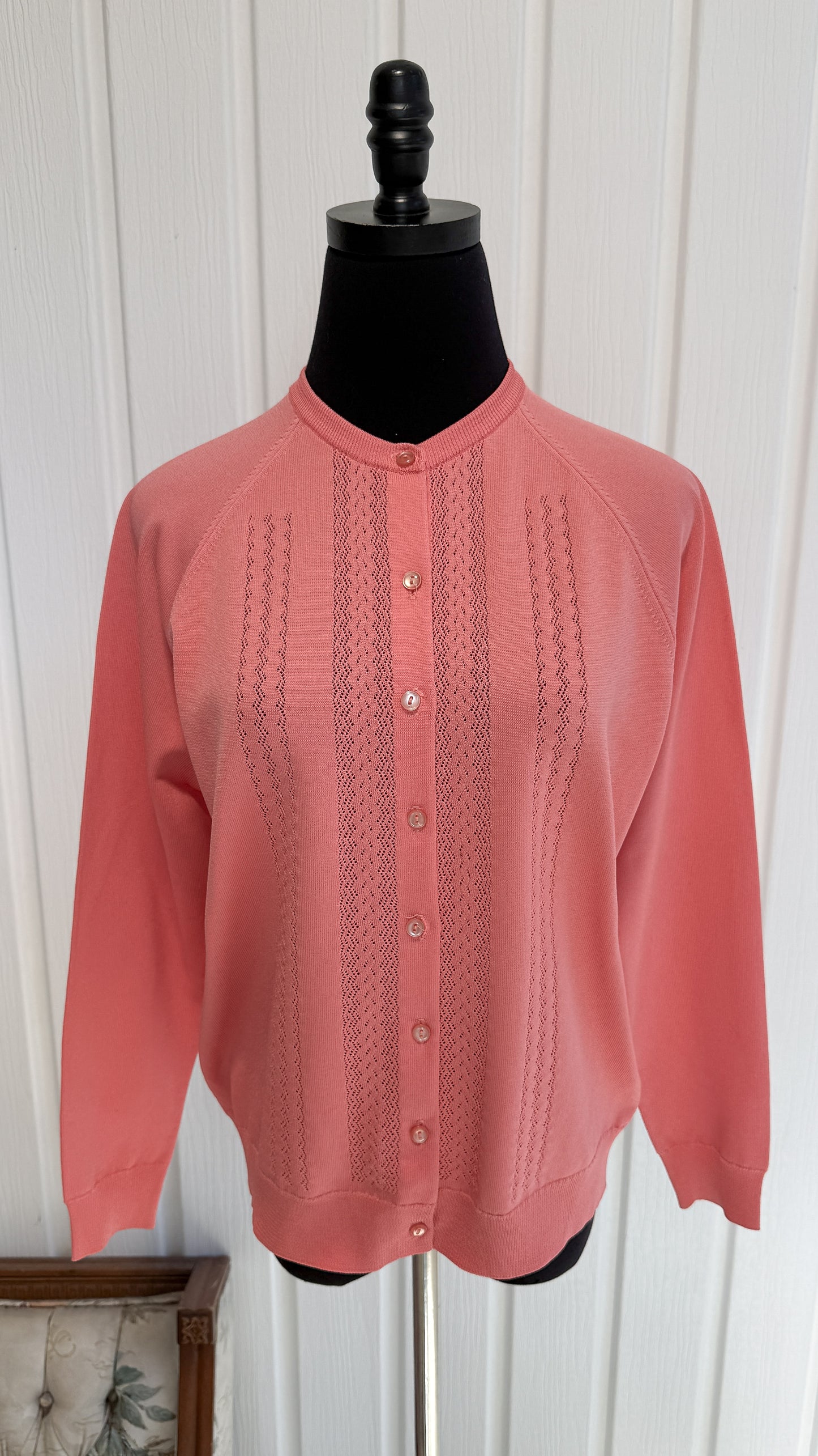 Cardigan tricot mince pêche- medium