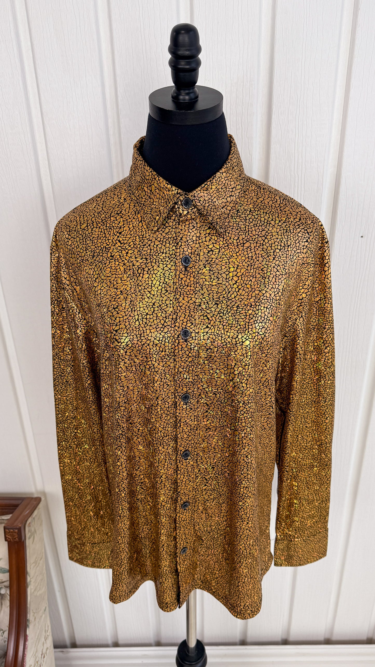 Metallic Gold Blouse - Medium