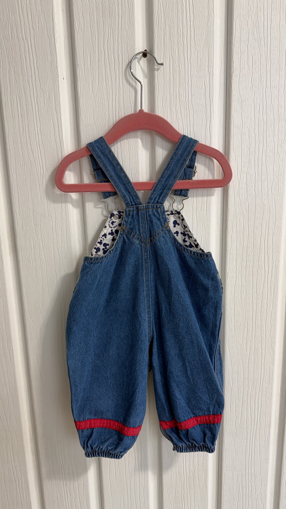 Enfants- salopette en jeans Mickey - 6/9mois