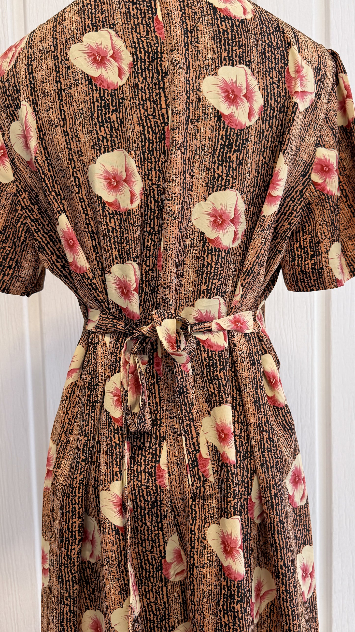 Pink and beige floral one-piece - large