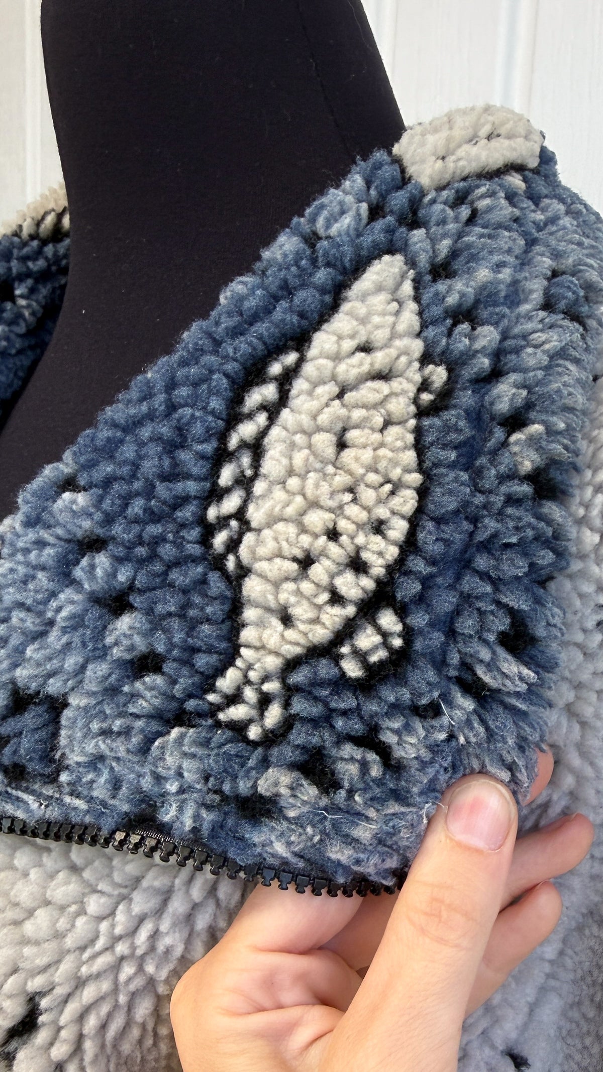 Veste en polar beige et bleu Inuits- large