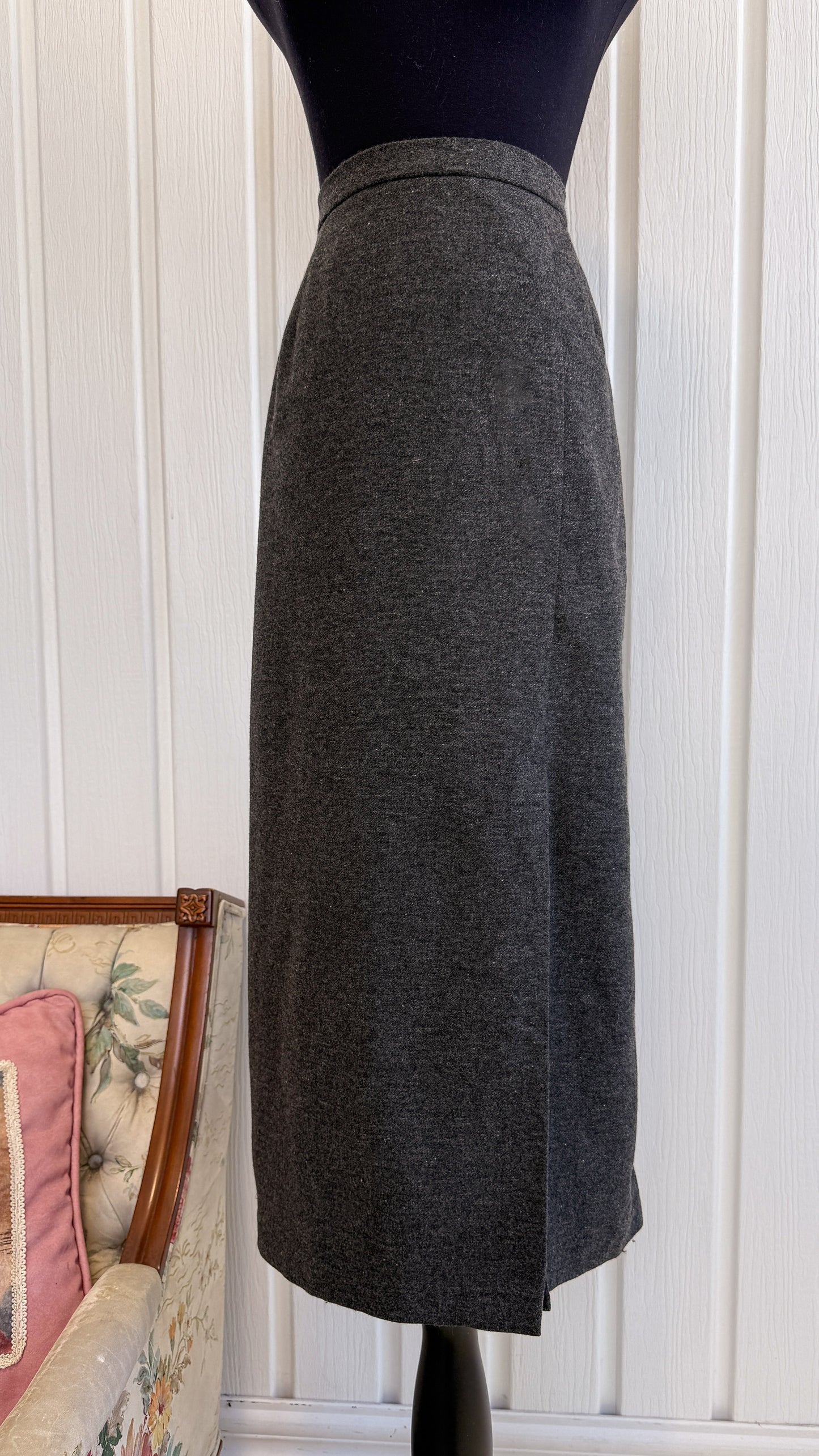 Jupe en lainage grise - large