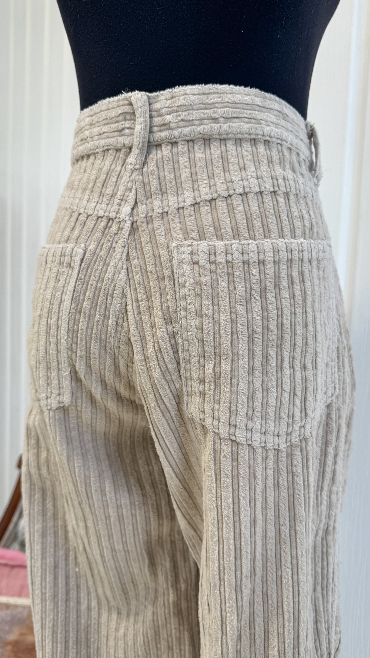 Pantalons en corduroy beige- small