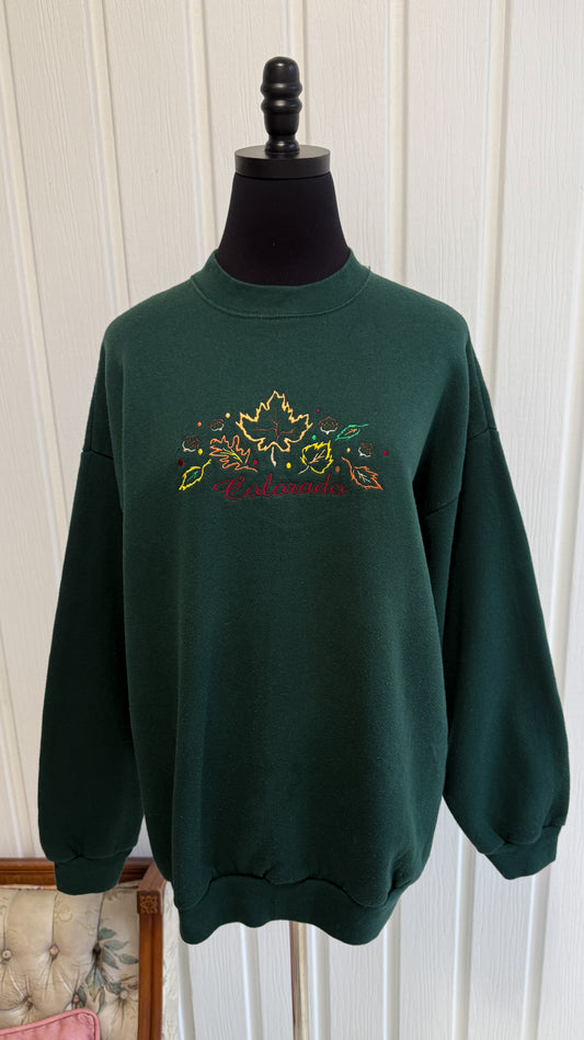 Chandail crewneck vert forêt Colorado- large