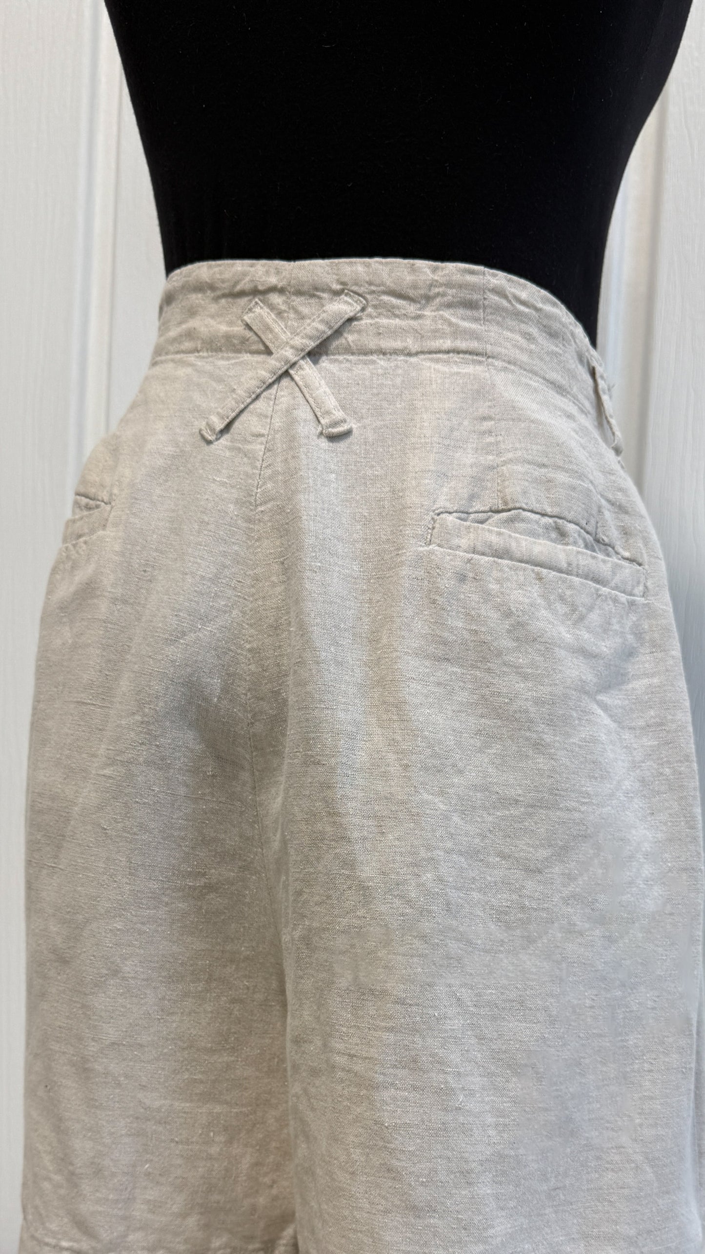 Shorts beige en lin- small