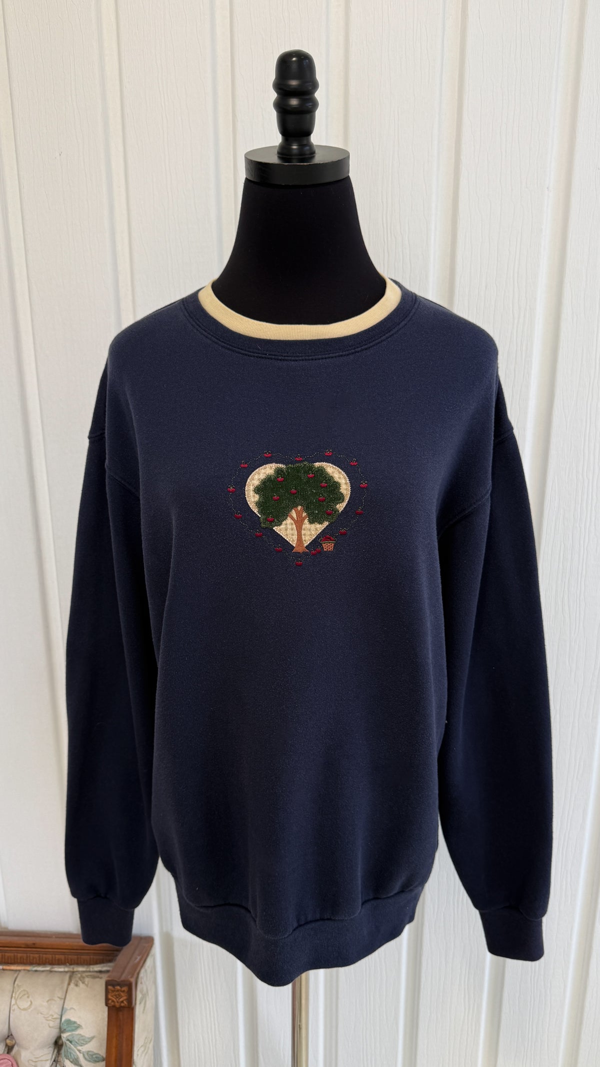 Chandail crewneck marine pommier- medium