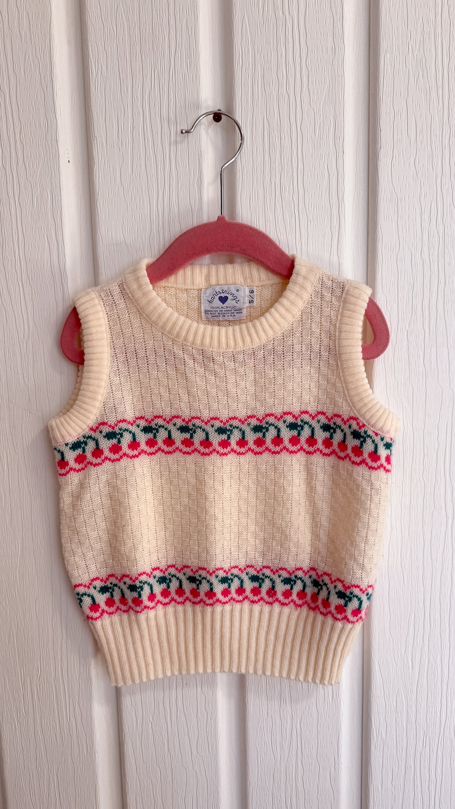 Enfants- gilet tricot cerises- 5