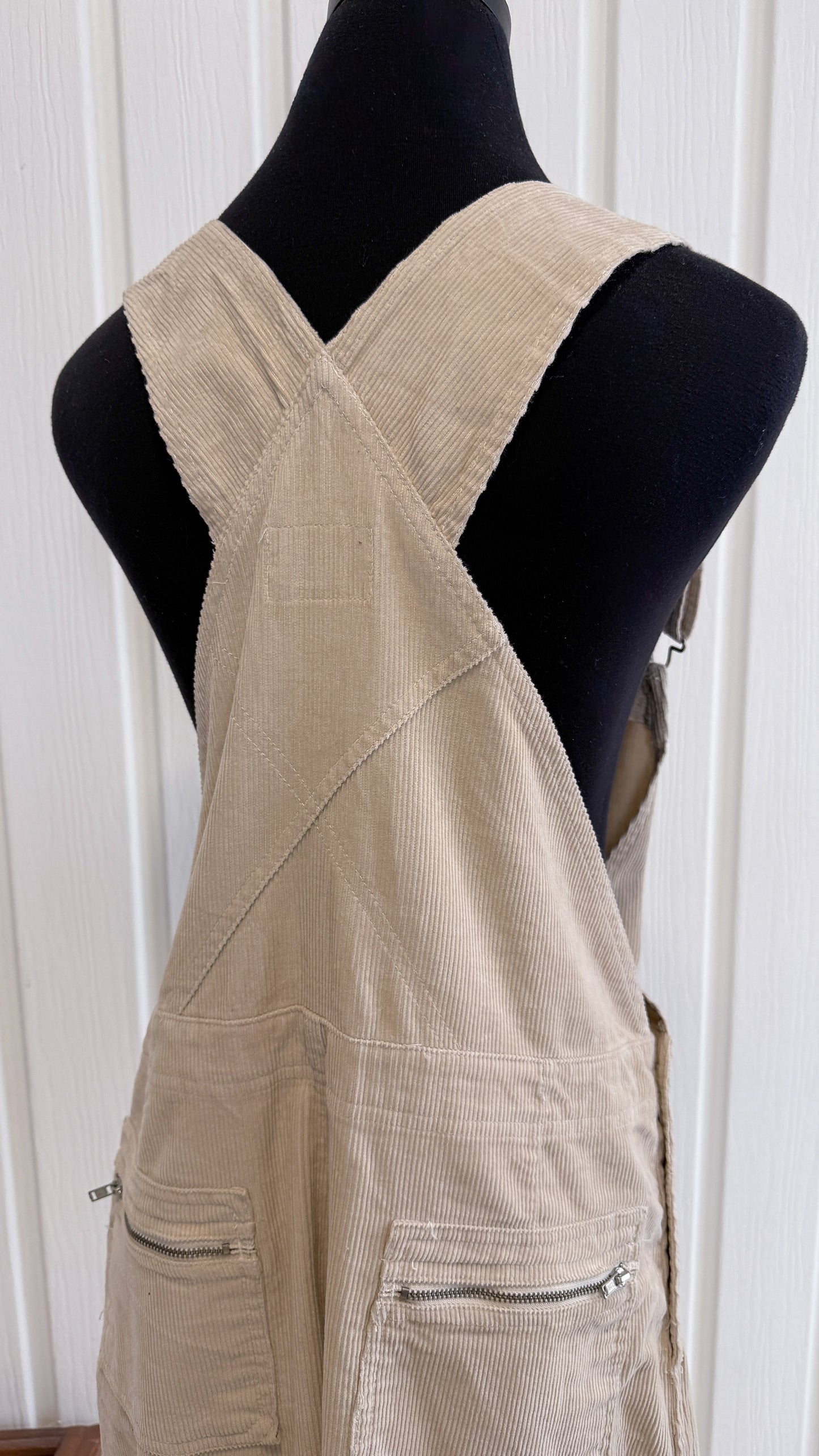 Salopette en corduroy beige- medium